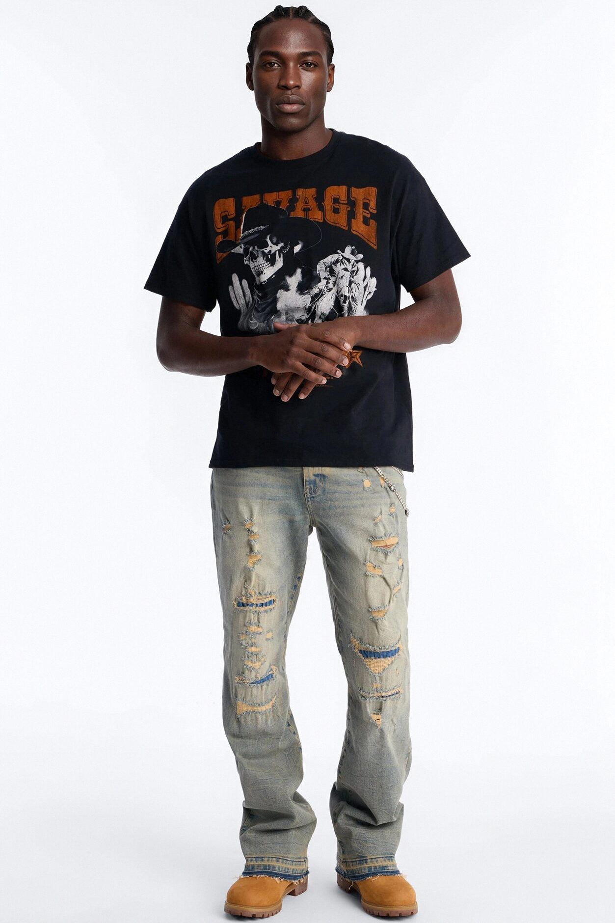 Undercover Slim Stacked Flare Jeans - Vintage Blue Wash
