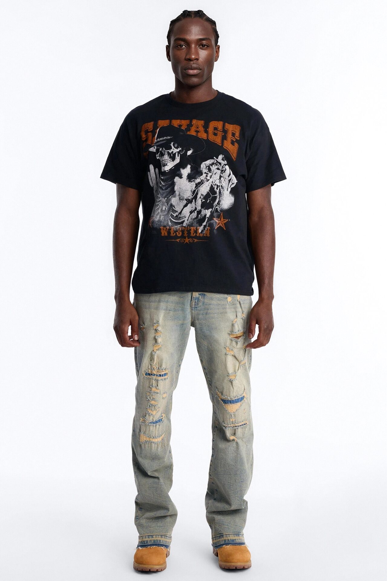 Savage Urban Outlaw Oversized Short Sleeve Tee - Black