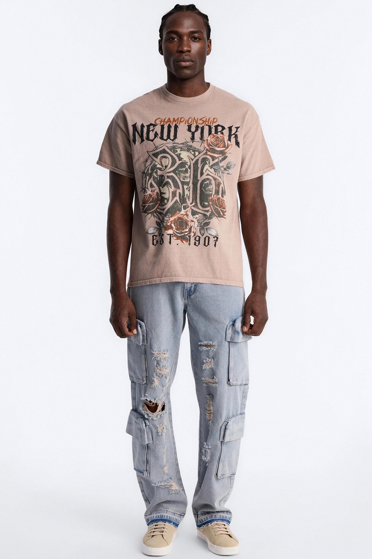 Championship NYC Oversized Short Sleeve Tee - Taupe