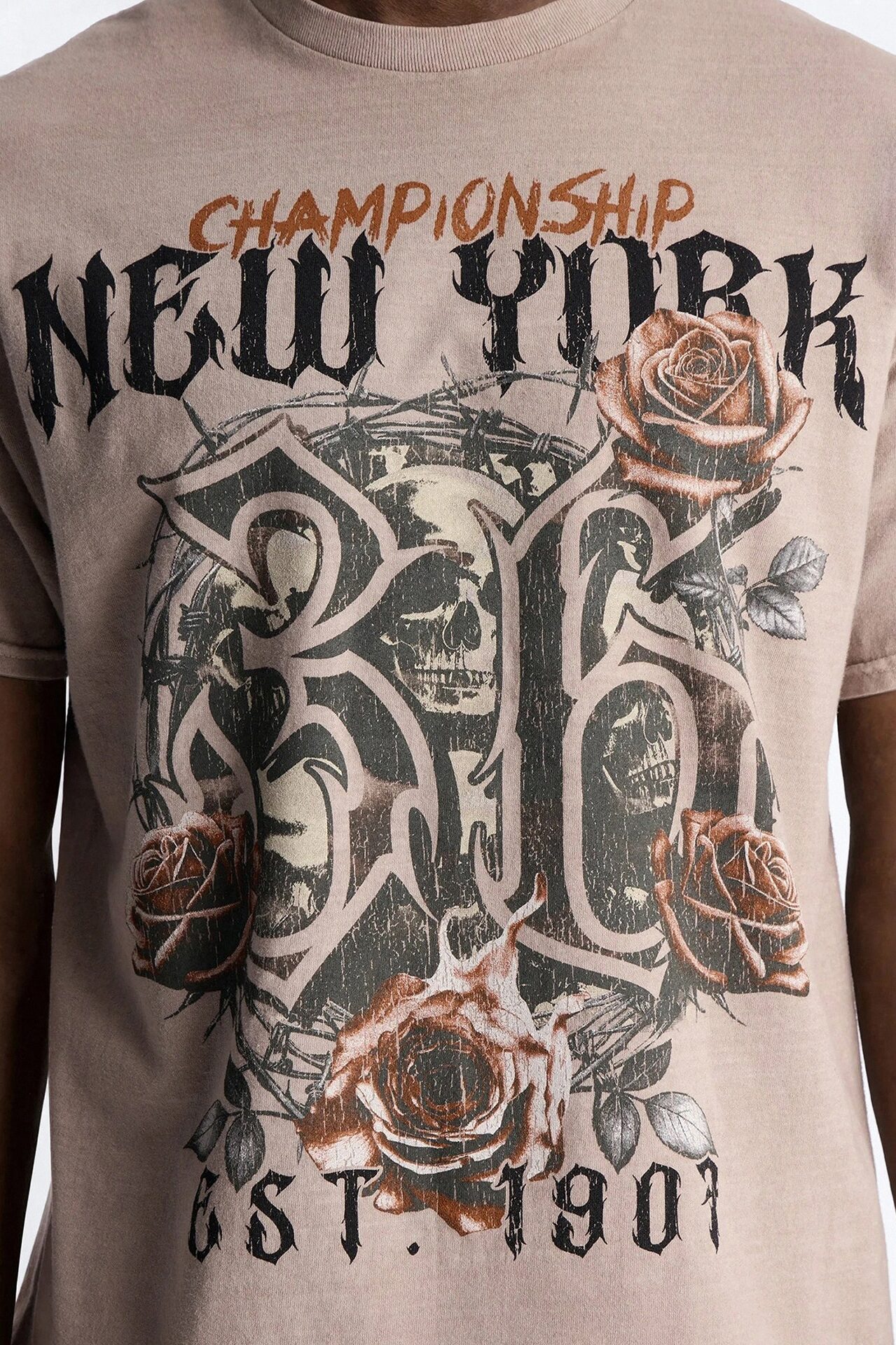 Championship NYC Oversized Short Sleeve Tee - Taupe