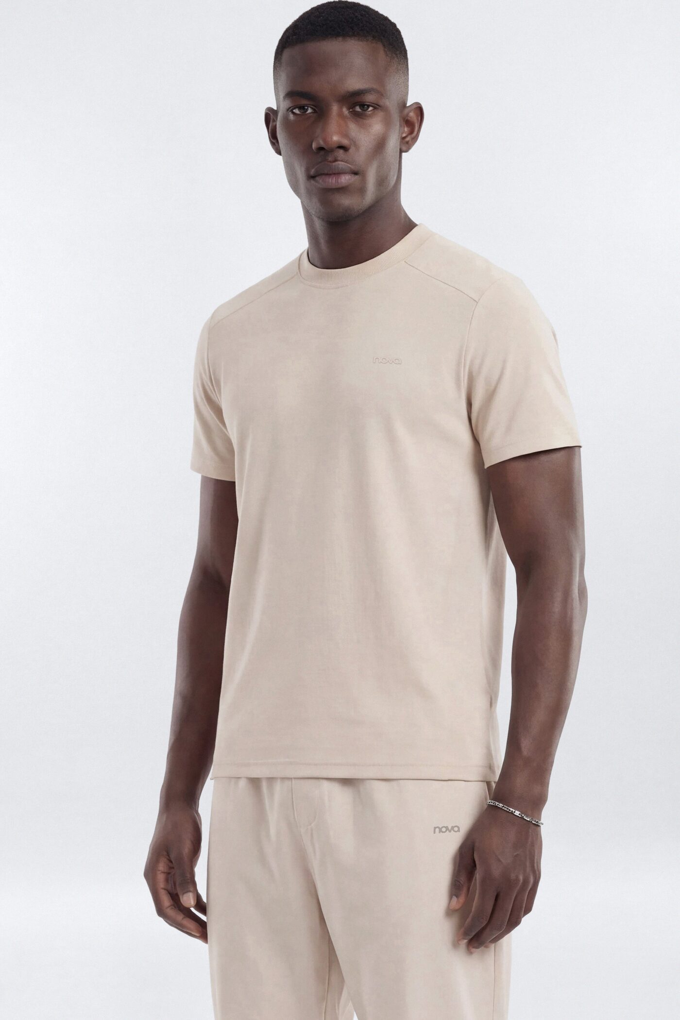 HexTech™ Crew Neck Active Top - Oat Milk