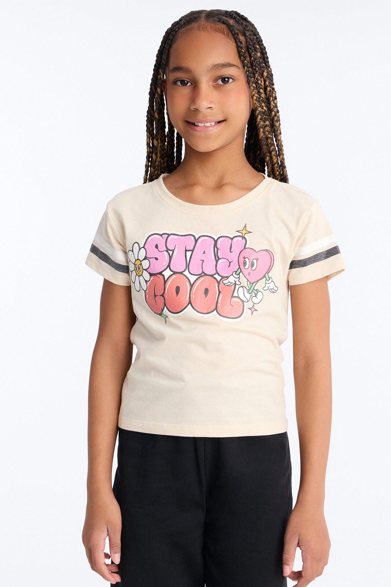 Mini Stay Cool Jogger Pant Set - Cream/combo