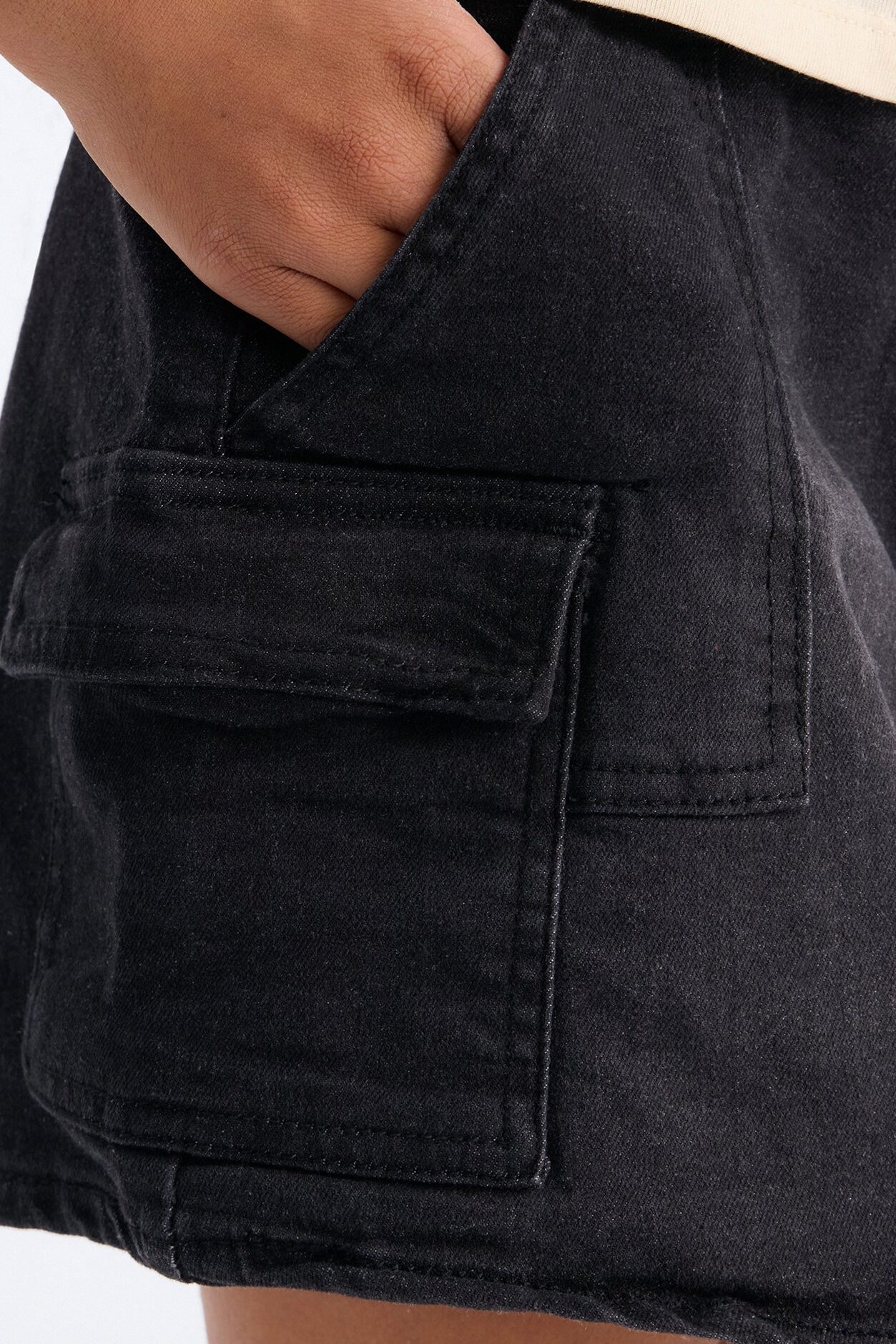 Mini Staying Determined Denim Skort - Black Wash