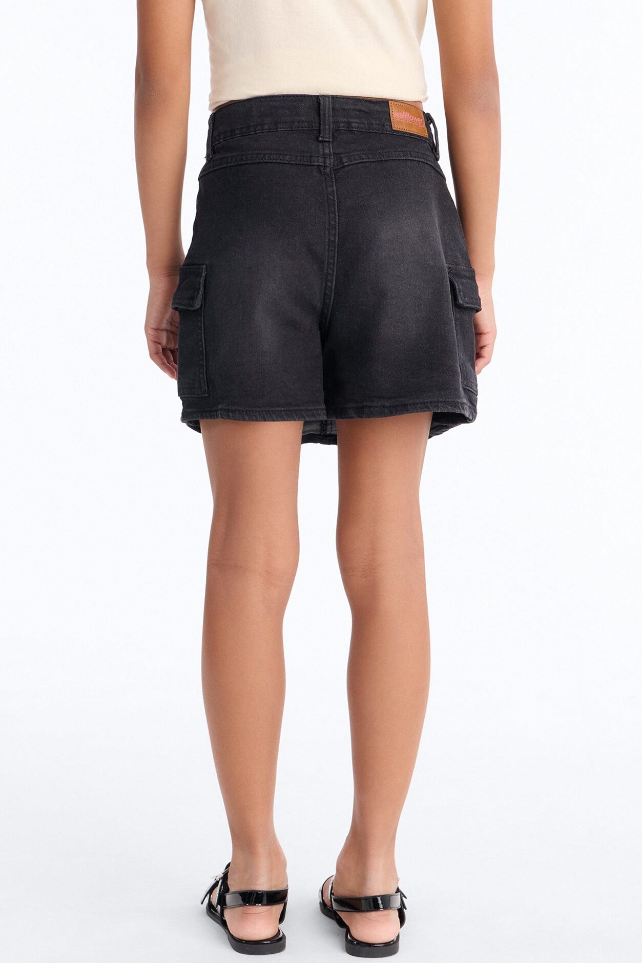 Mini Staying Determined Denim Skort - Black Wash