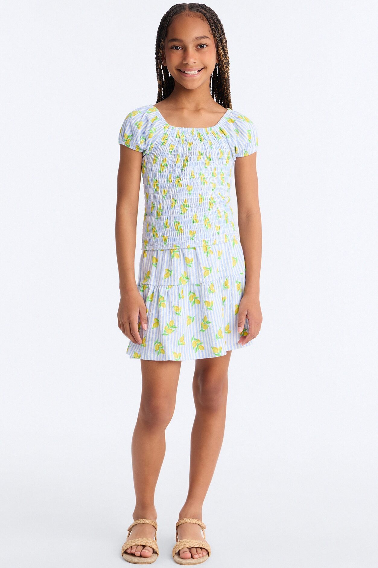 Mini When Life Gives You Lemons Skort Set - Blue/combo