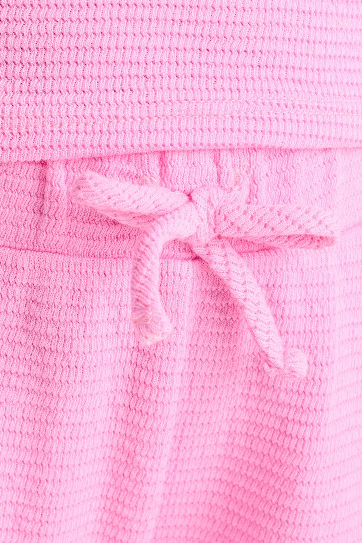 Mini Alana Textured Wide Leg Pant Set - Pink