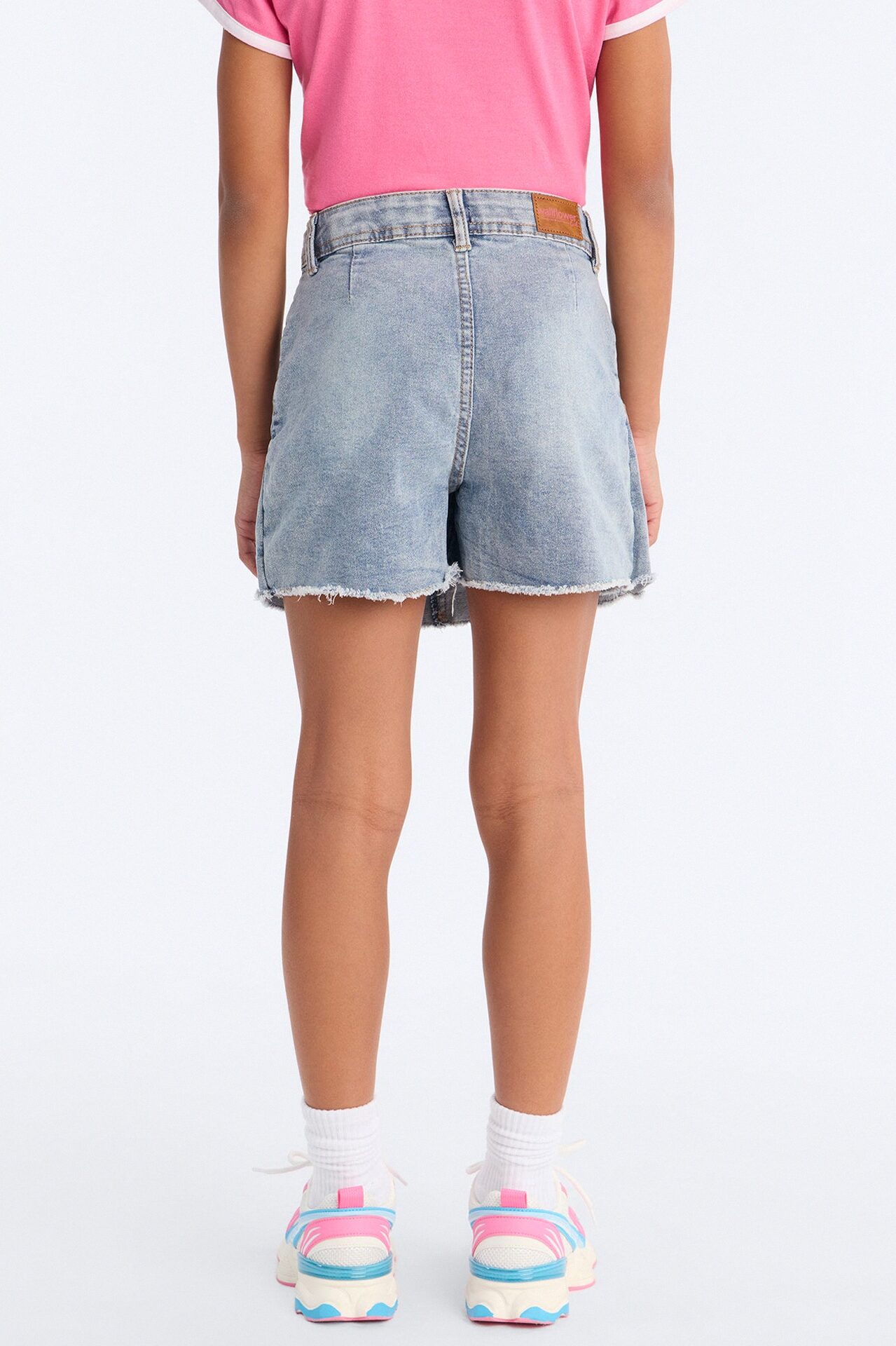 Mini Believe In Magic Pleated Denim Skort - Light Wash