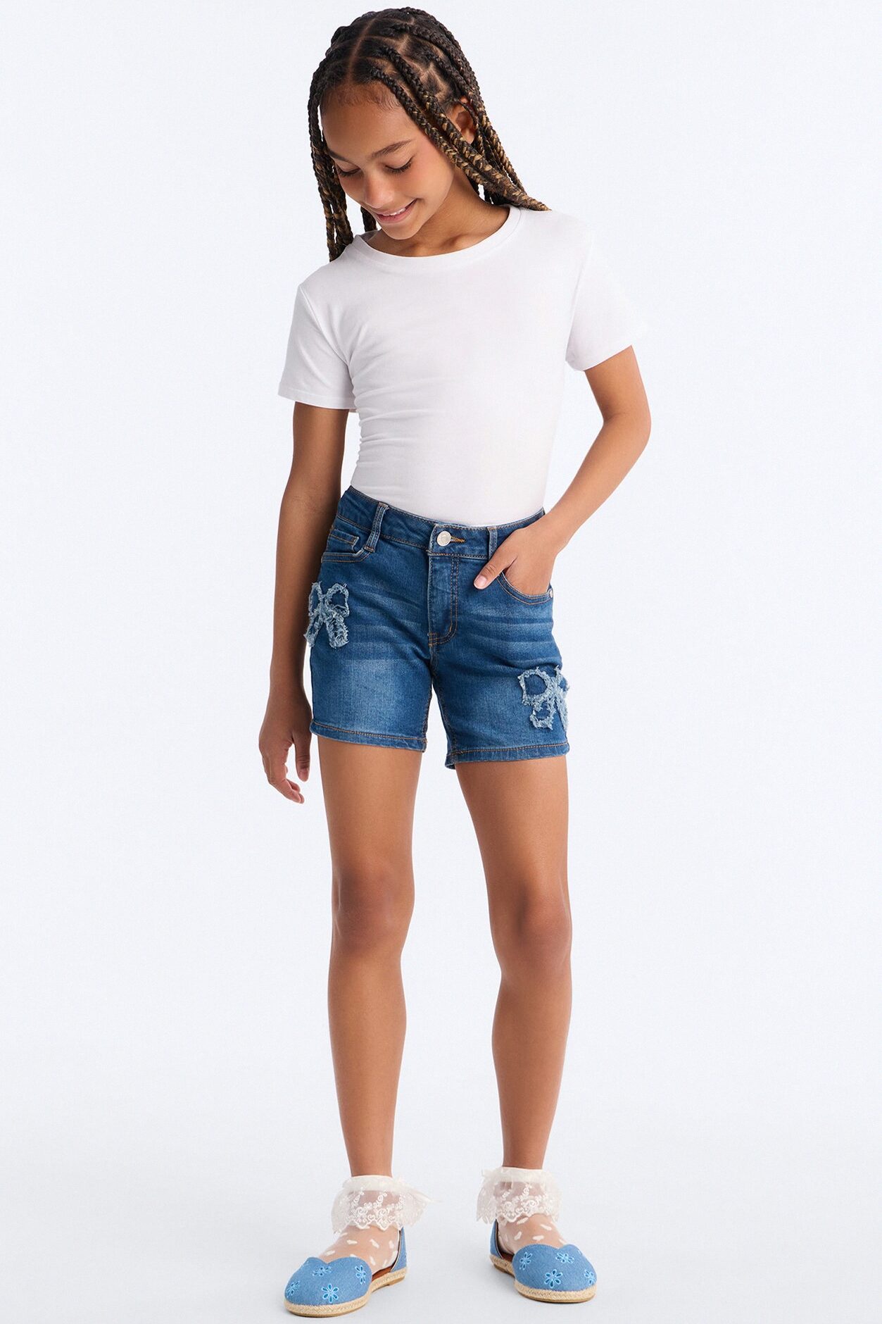 Mini Dream Bigger Denim Shorts - Medium Wash