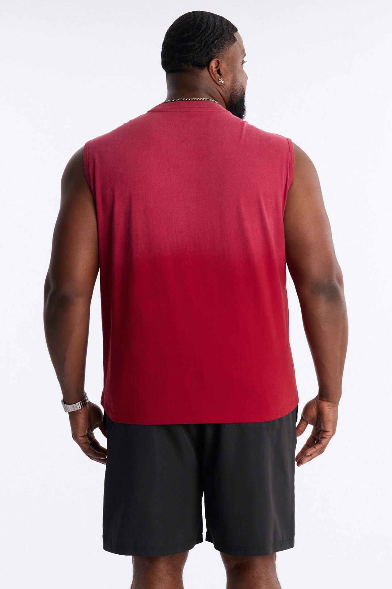Washed Muscle Tee - Burgundy
