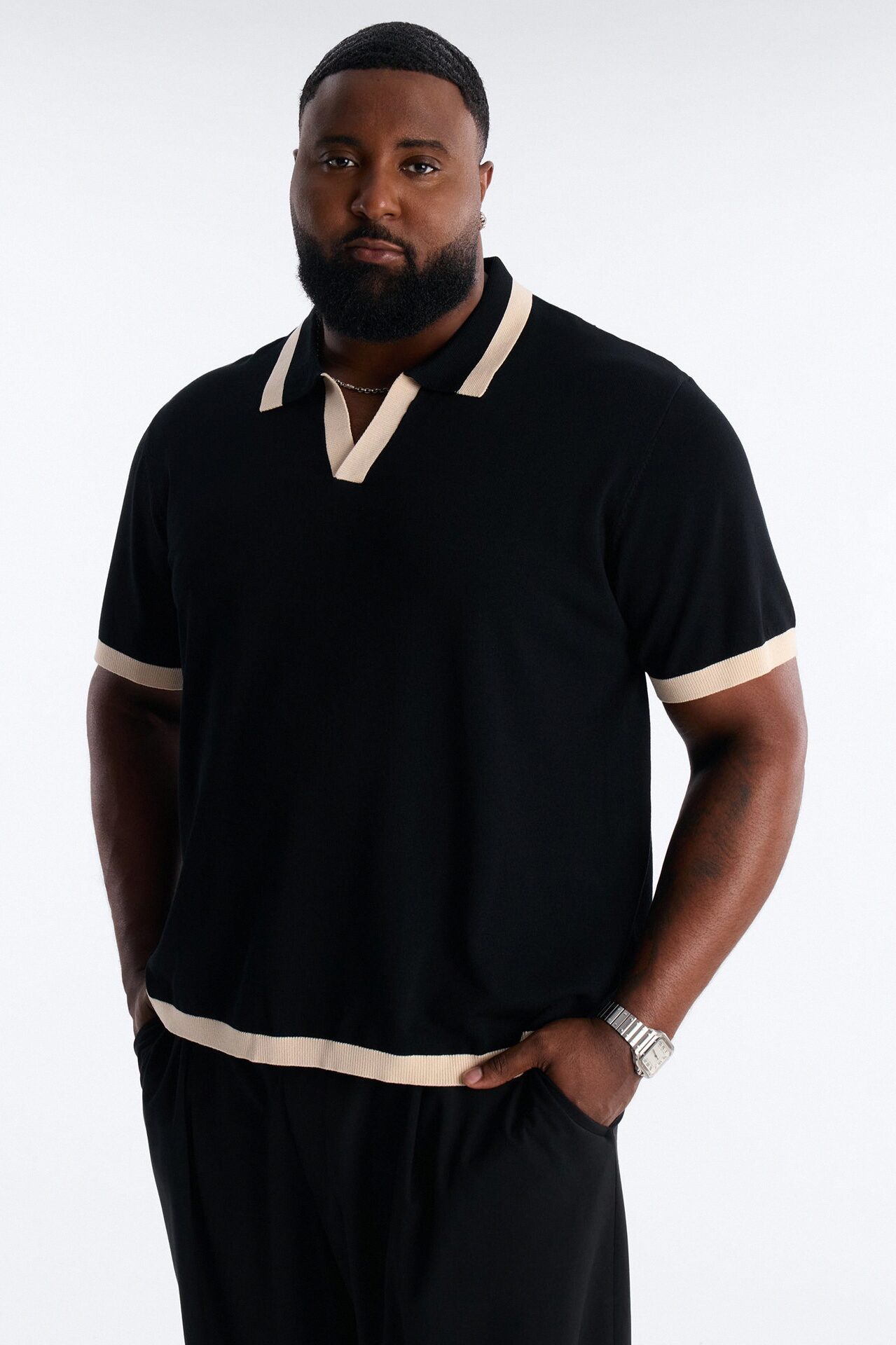 Rue Saint Johnny Collar Polo - Black