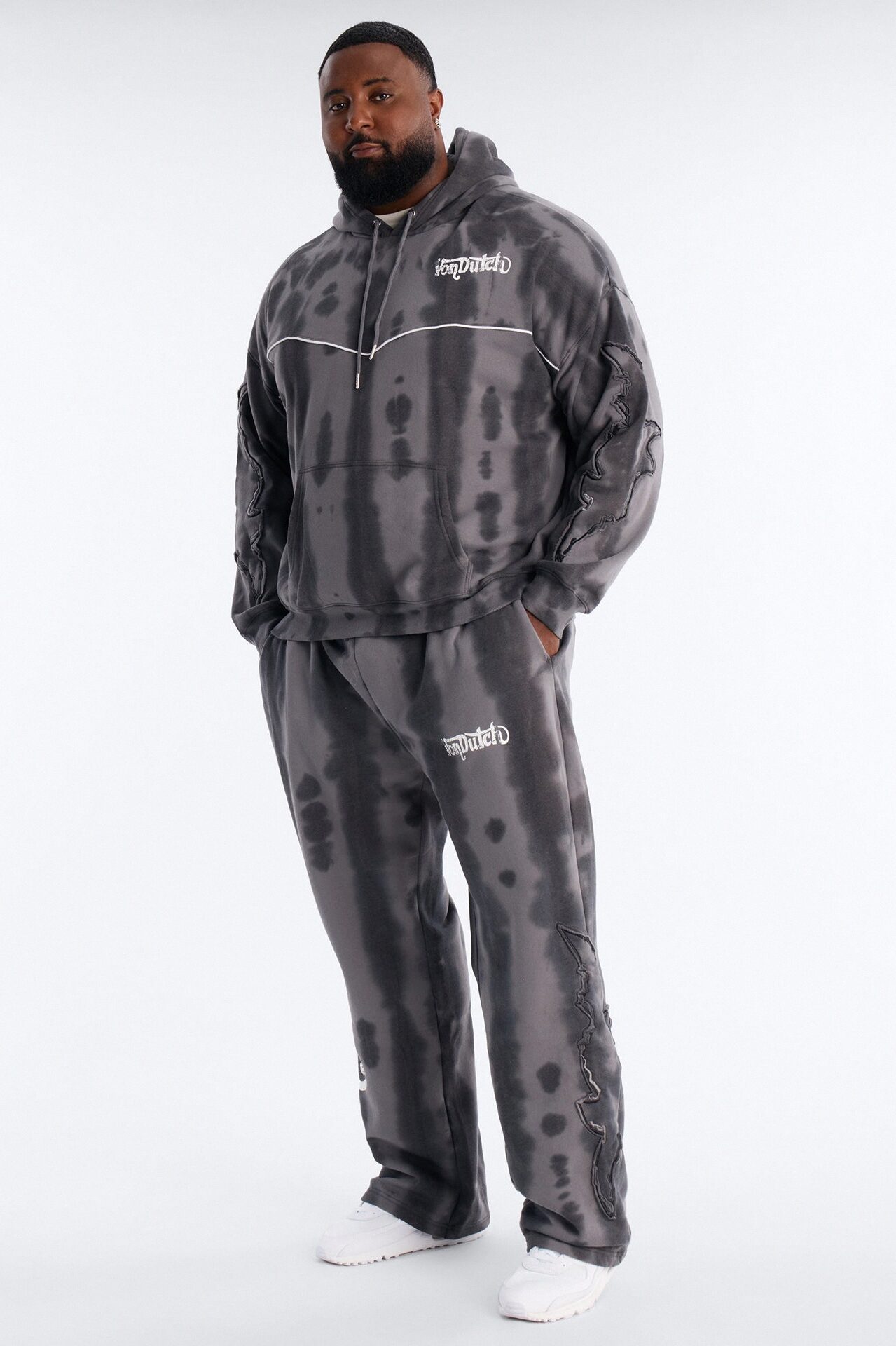 Von Dutch Outlaw Raw Edge Hoodie - Charcoal