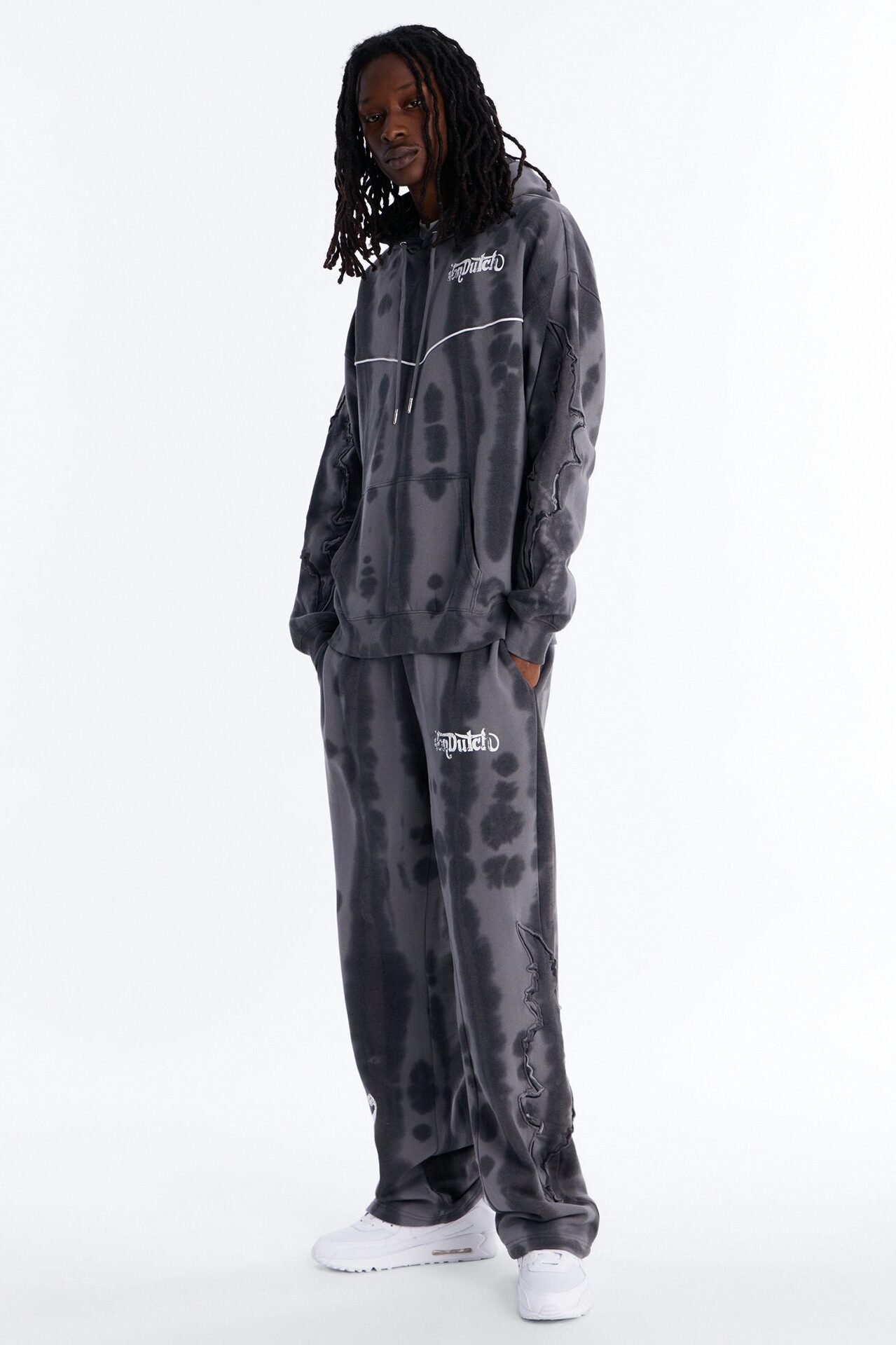 Von Dutch Outlaw Raw Edge Hoodie - Charcoal