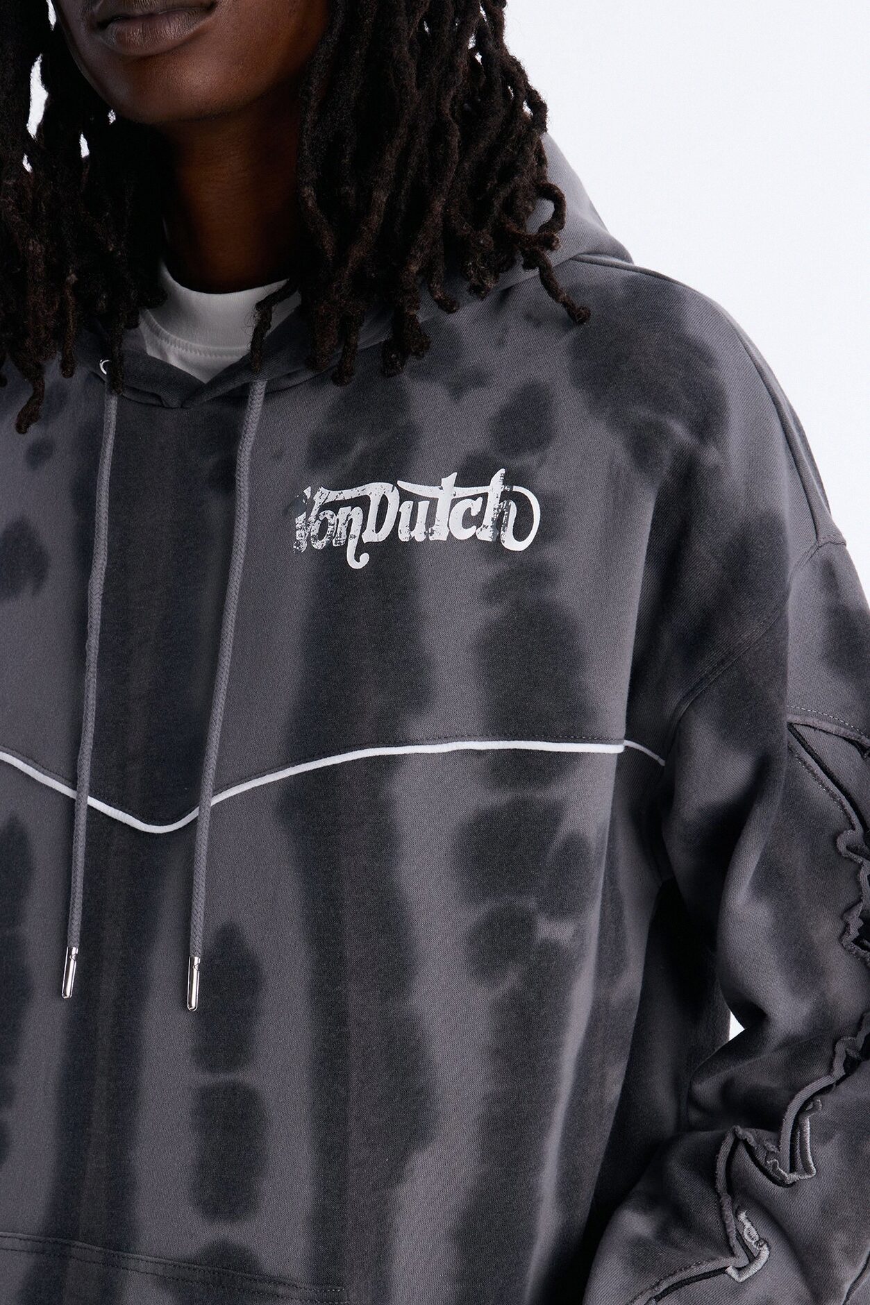 Von Dutch Outlaw Raw Edge Hoodie - Charcoal