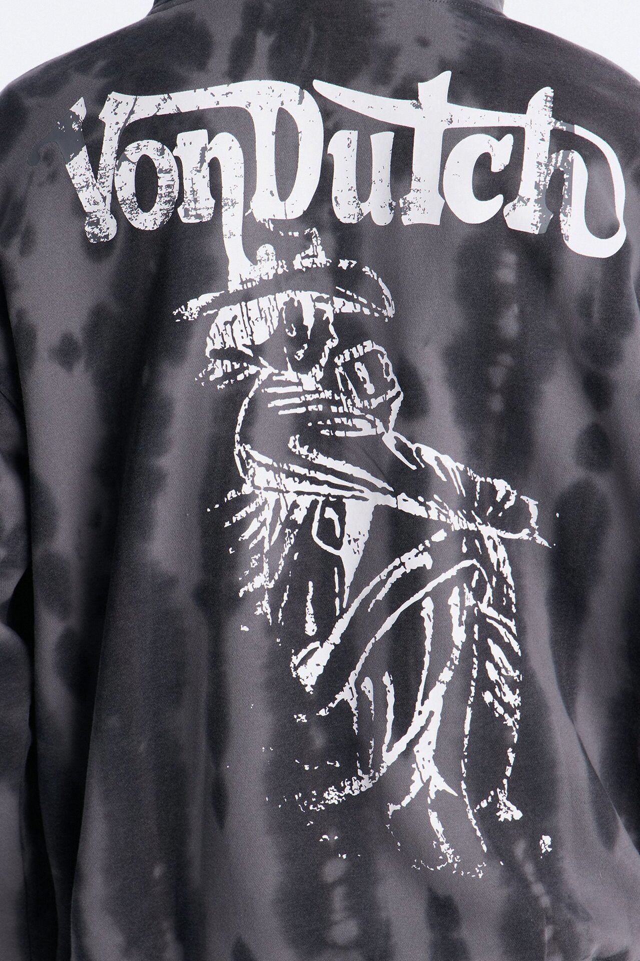 Von Dutch Outlaw Raw Edge Hoodie - Charcoal