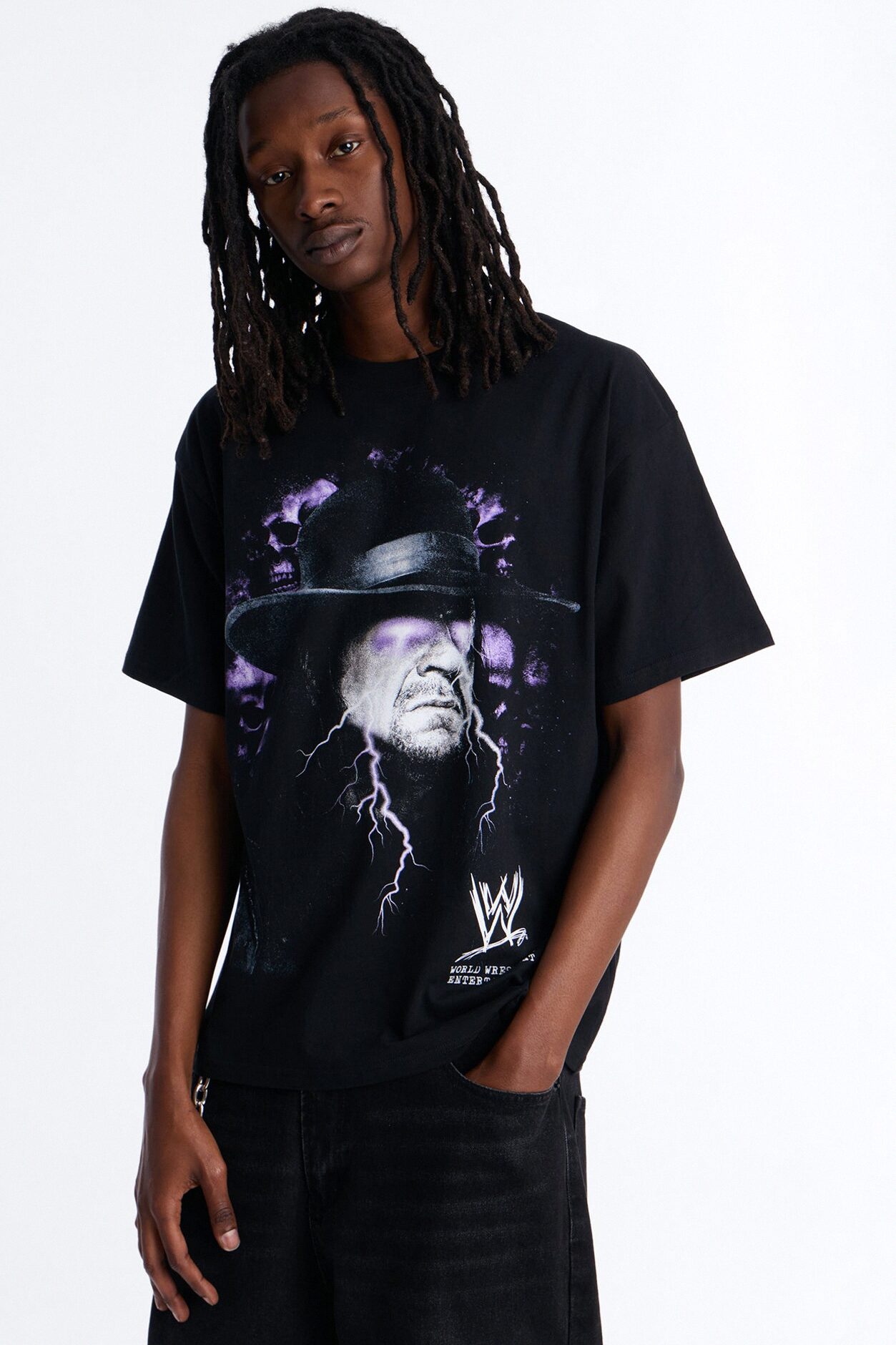 WWE Undertaker Heavy Weight Oversized Short Sleeve Tee - Black