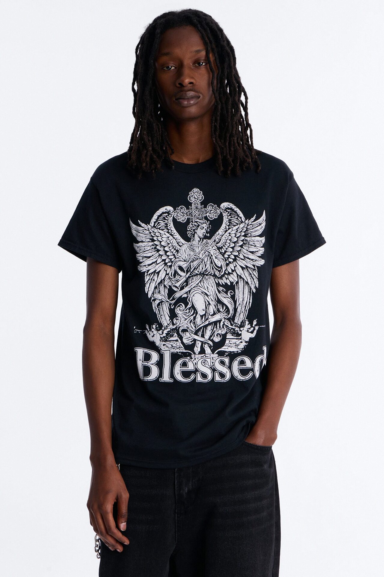 La Familia Blessed Angel Short Sleeve Tee - Black
