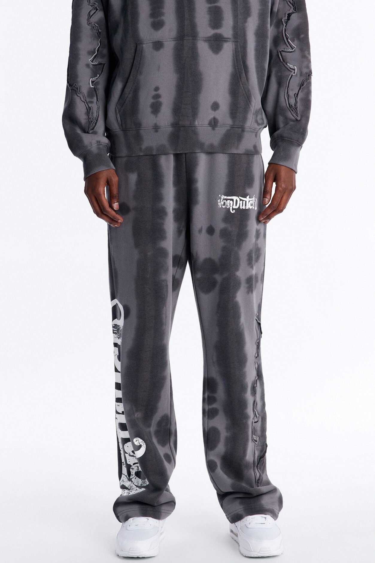 Baggy Von Dutch Outlaw Raw Edge Sweatpants - Charcoal