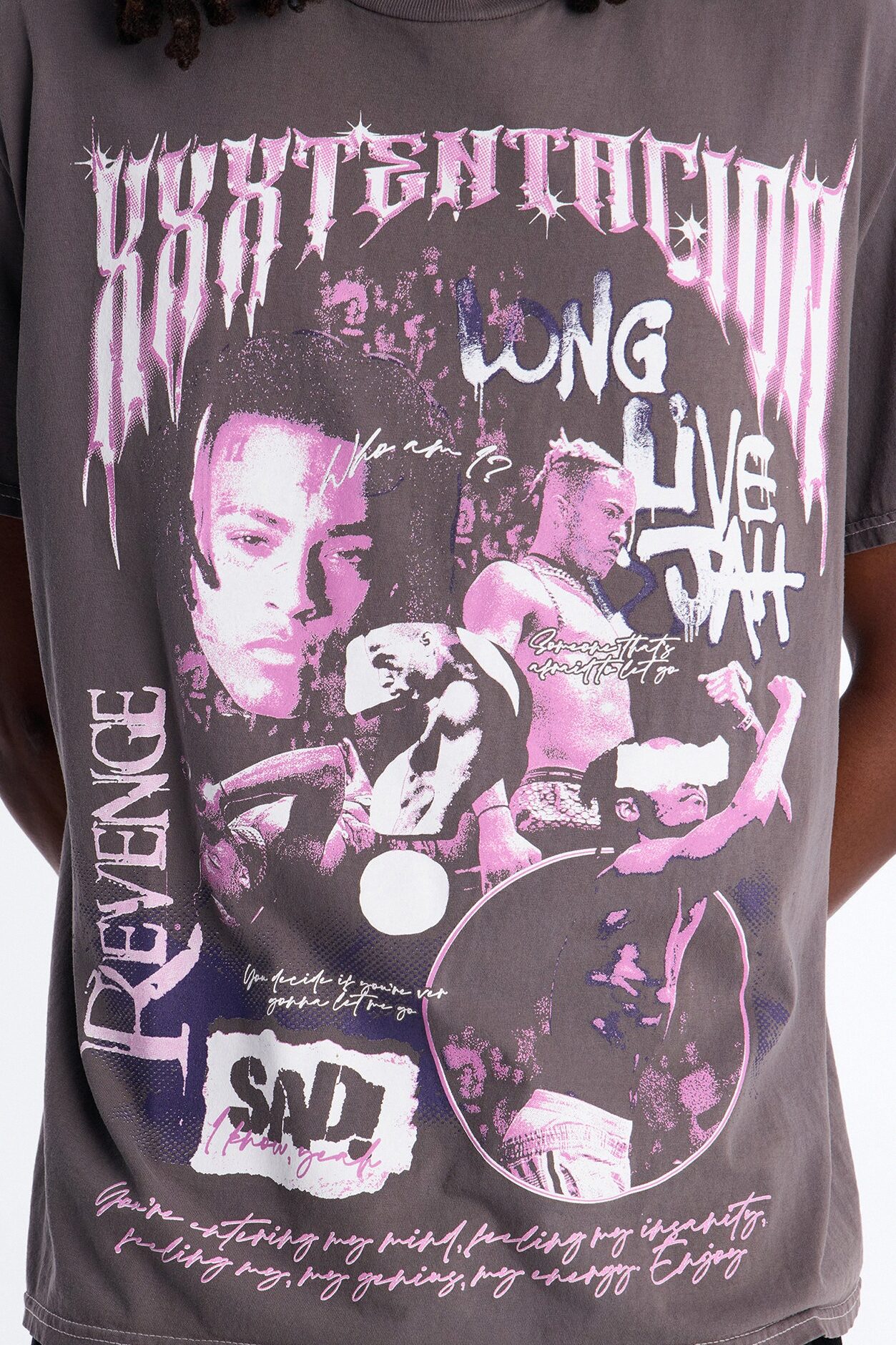 XXXTENTACION LONG LIVE JAH Vintage Short Sleeve Tee - Charcoal
