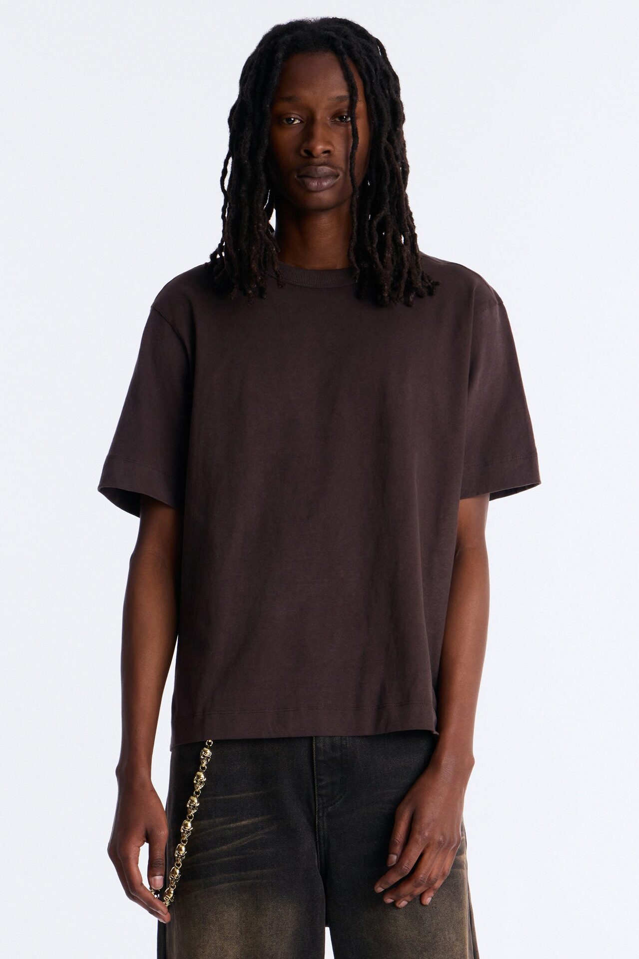 Boxy Soft Washed 250 GSM Tee - Dark Brown