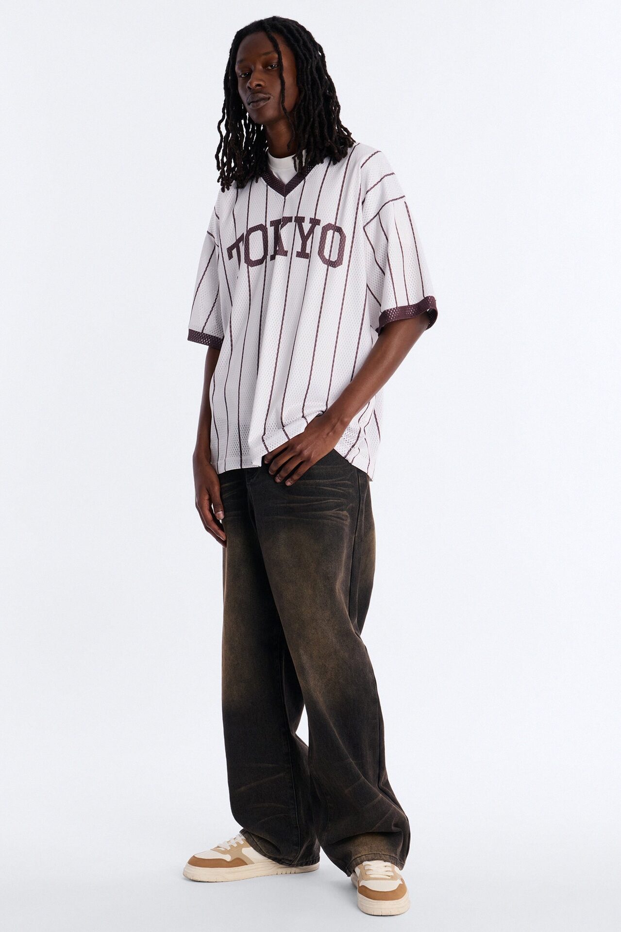 Jersey Fit Tokyo V-Neck Shirt - White
