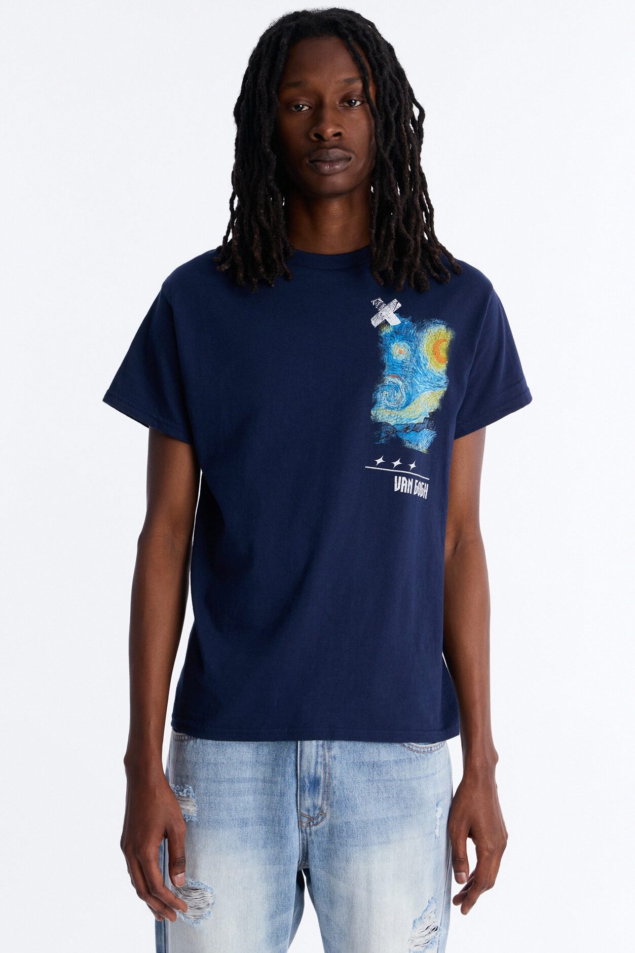 Van Gogh Stars Don't Sleep Short Sleeve Tee - Navy