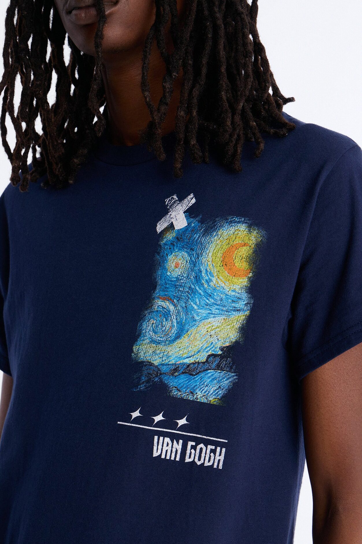 Van Gogh Stars Don't Sleep Short Sleeve Tee - Navy