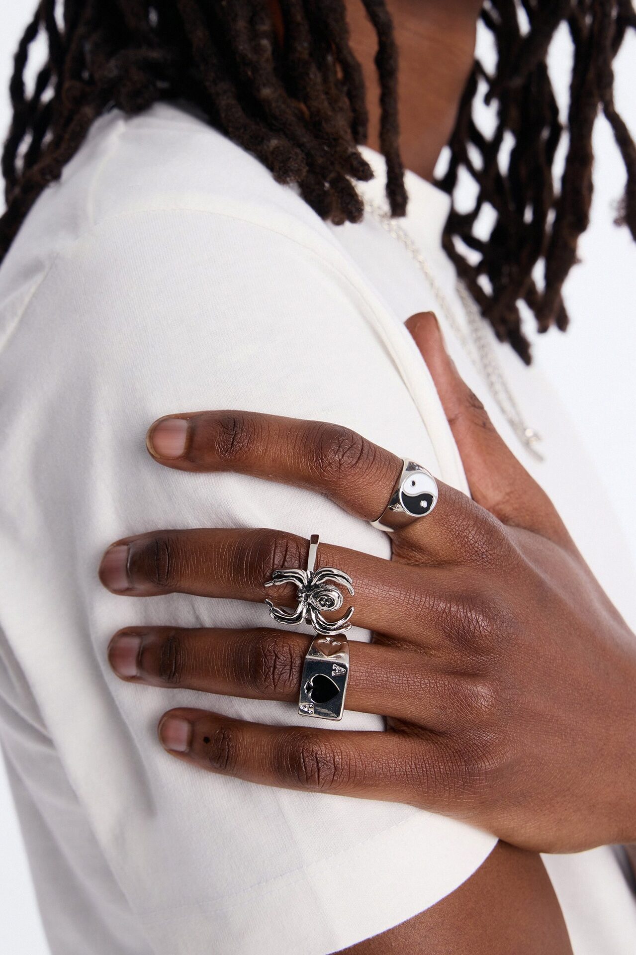Arcane Shadows Multi Size Ring Set - Silver