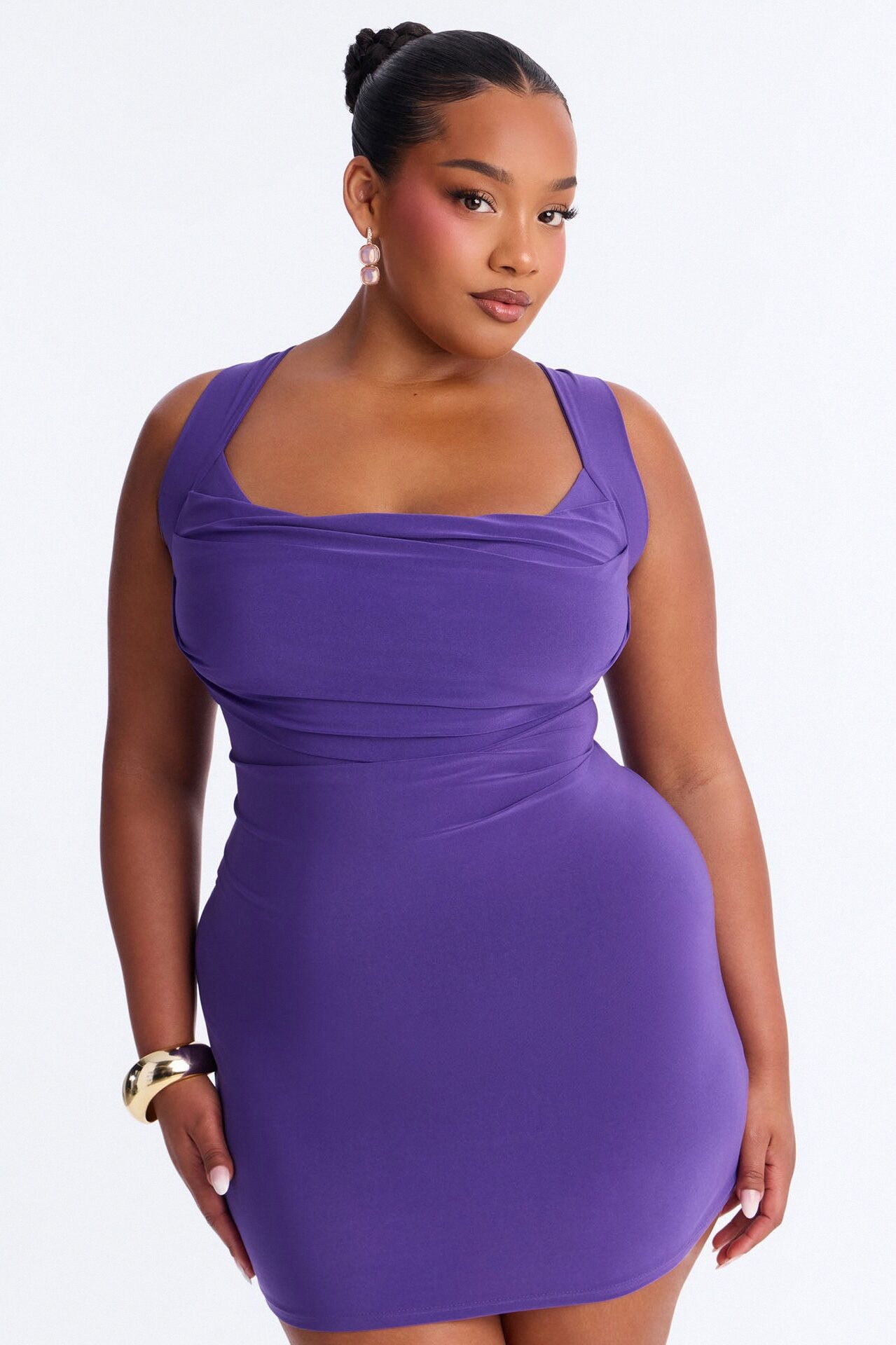 Kaylee Sleeveless Tie Back Mini Dress - Purple