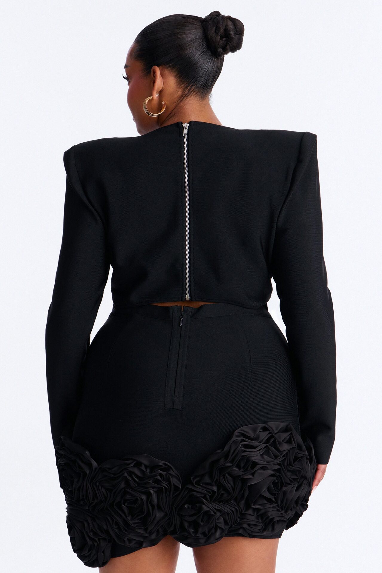 Chantelle Long Sleeve Bandage Mini Dress - Black