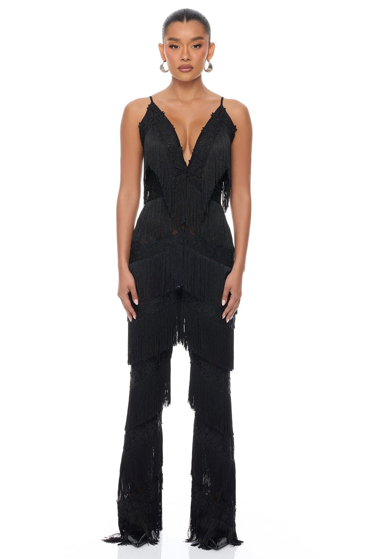 Lillie Fringe Jumpsuit - Black