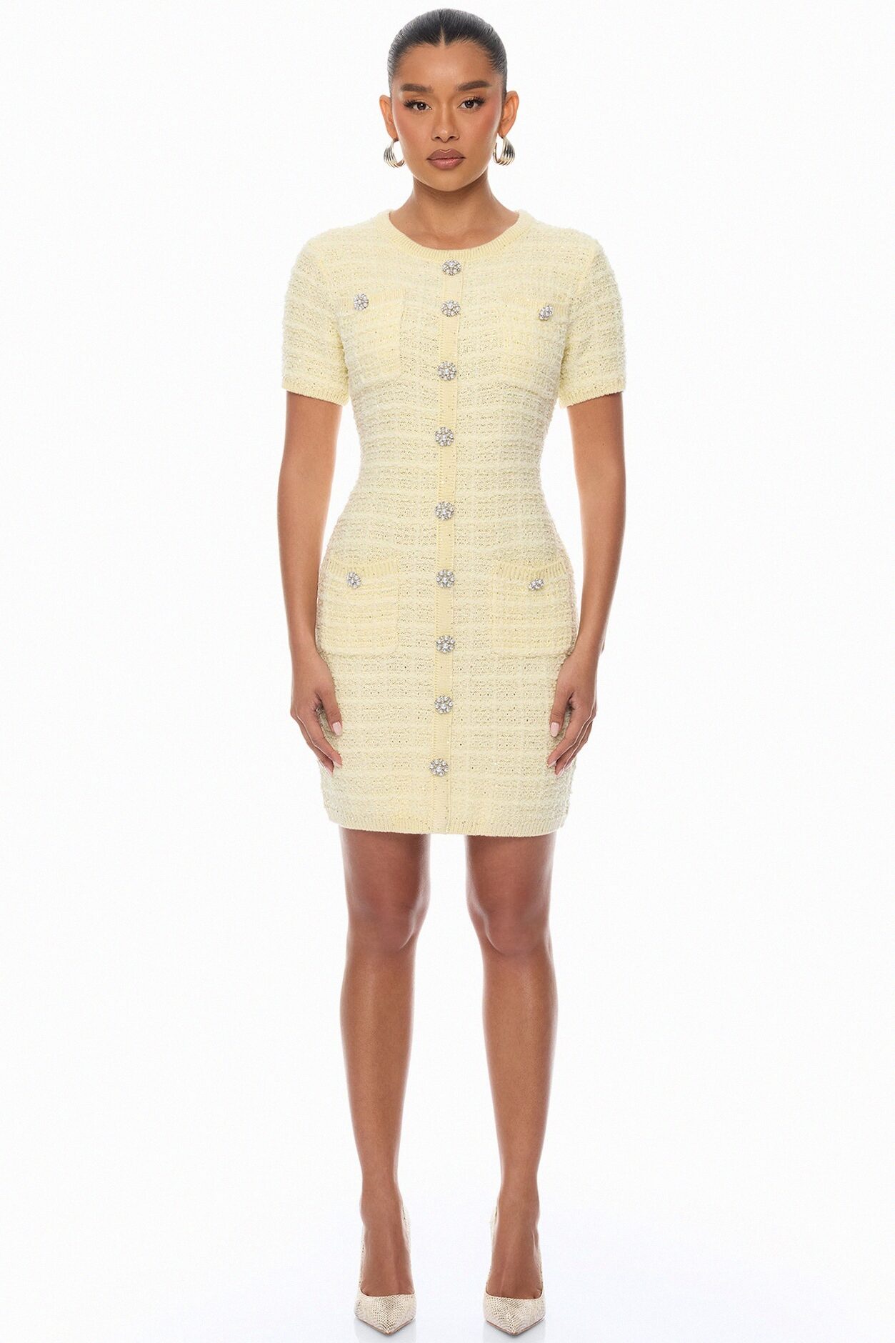 Sadie Sweater Mini Dress - Butter Yellow