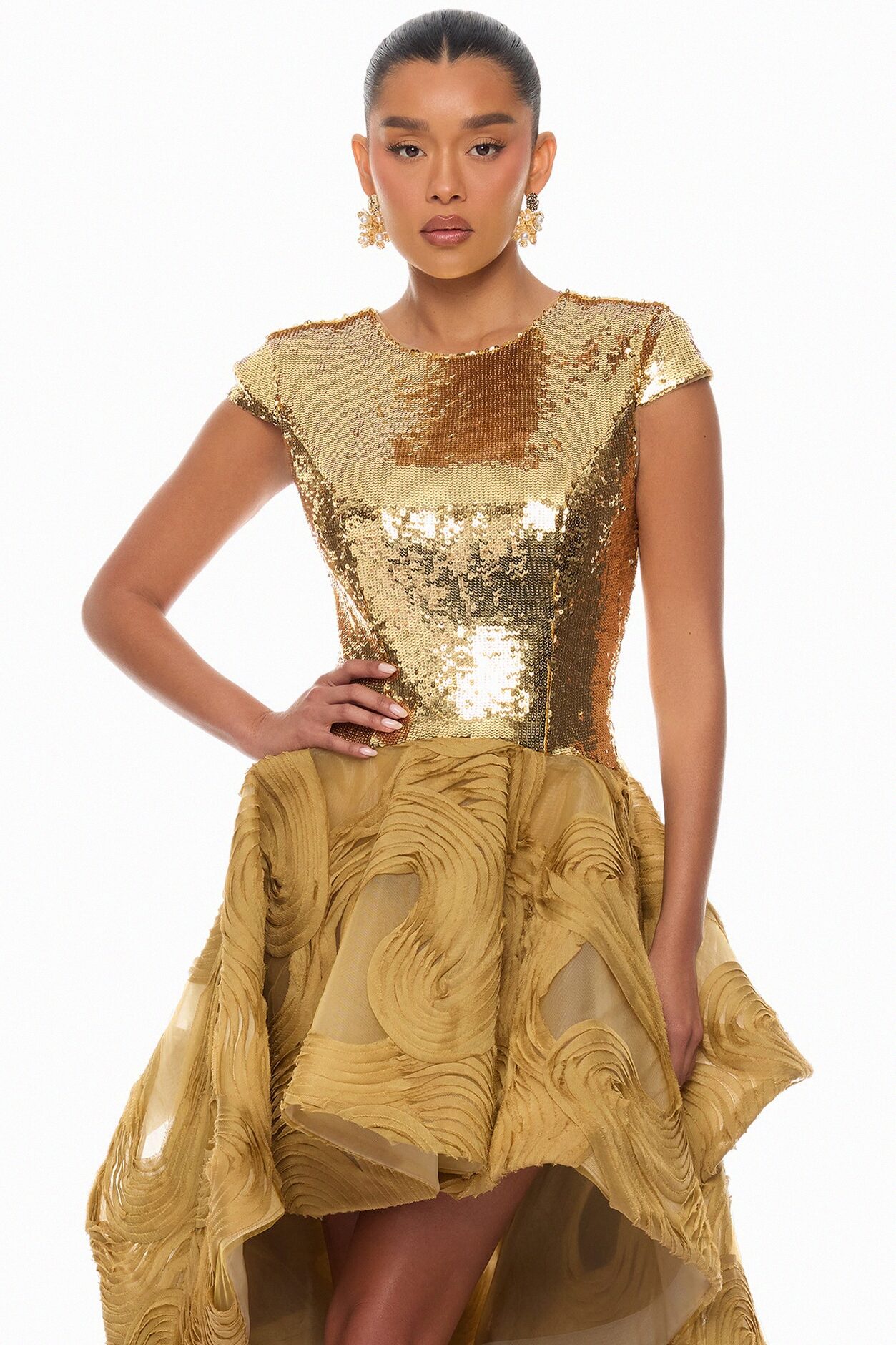 Prized Possession Sequin Mini Dress - Gold