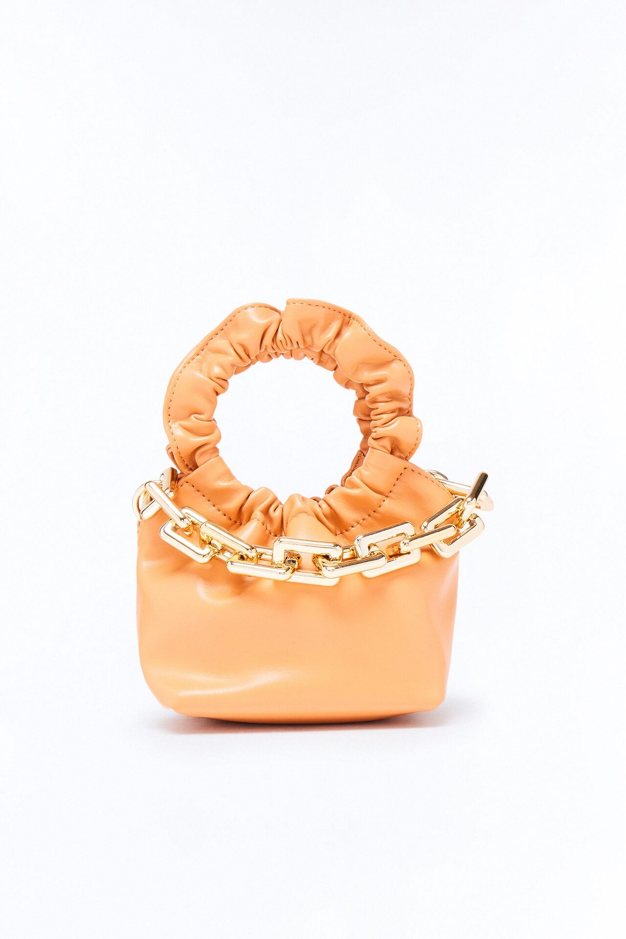 Just Mine Faux Leather Satchel Bag - Peach