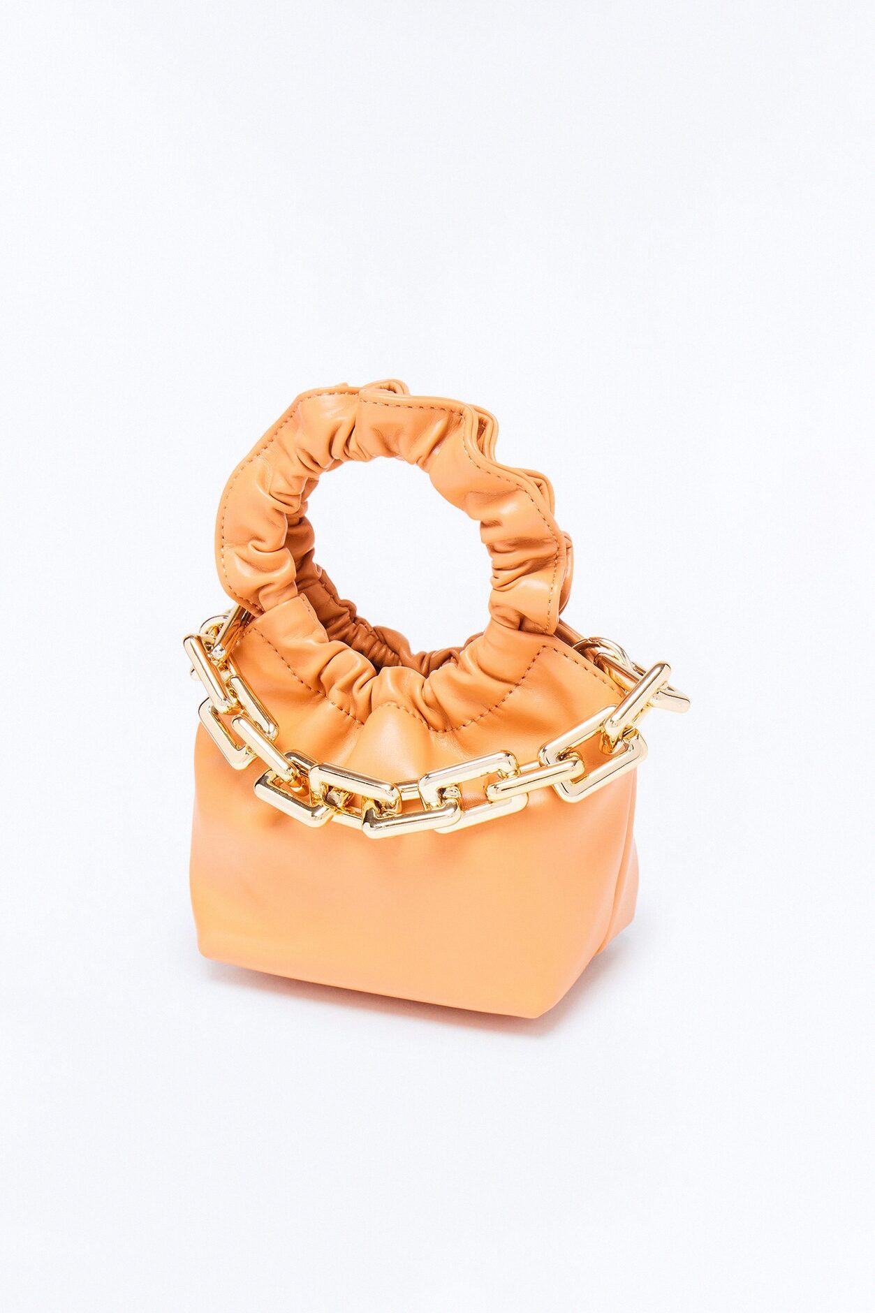 Just Mine Faux Leather Satchel Bag - Peach
