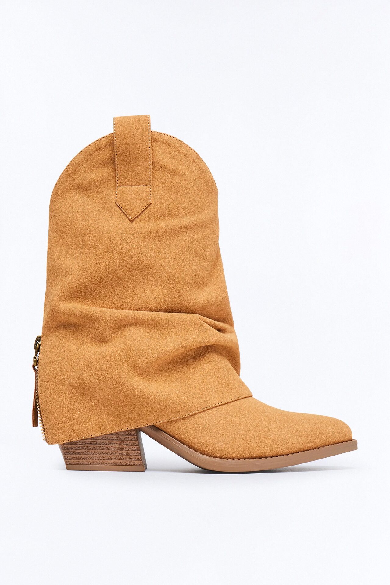 Blanc Overlay Cowboy Booties - Tan