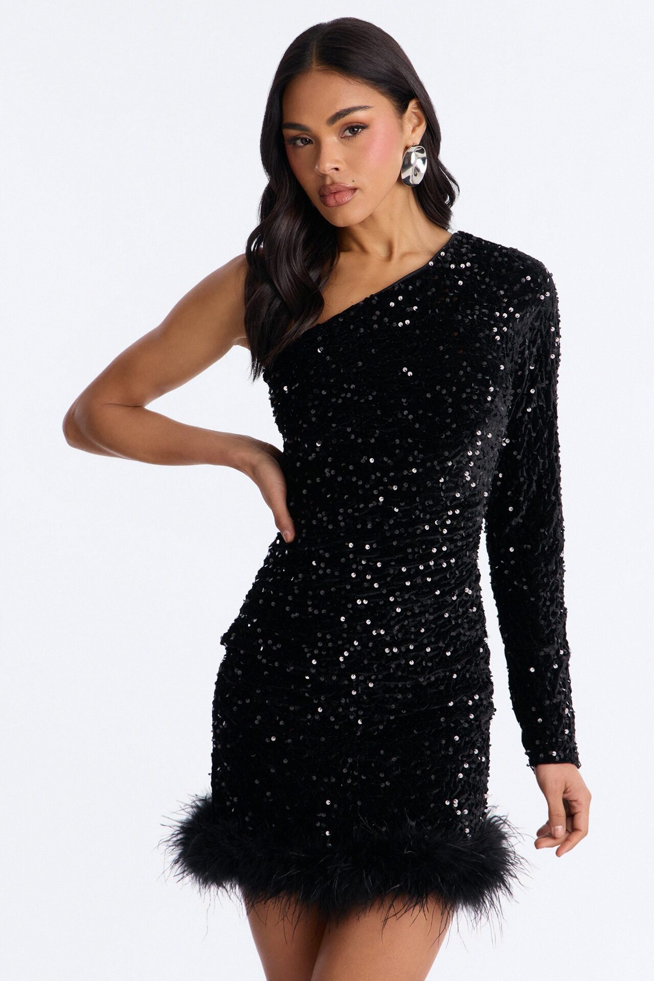 Tall Giada Sequin Mini Dress - Black