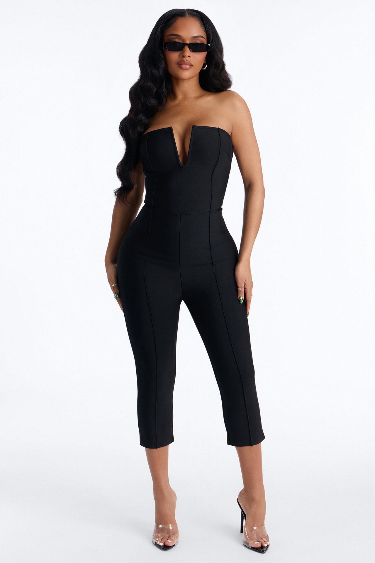 Someone To You Bandage Capri Jumpsuit - Black