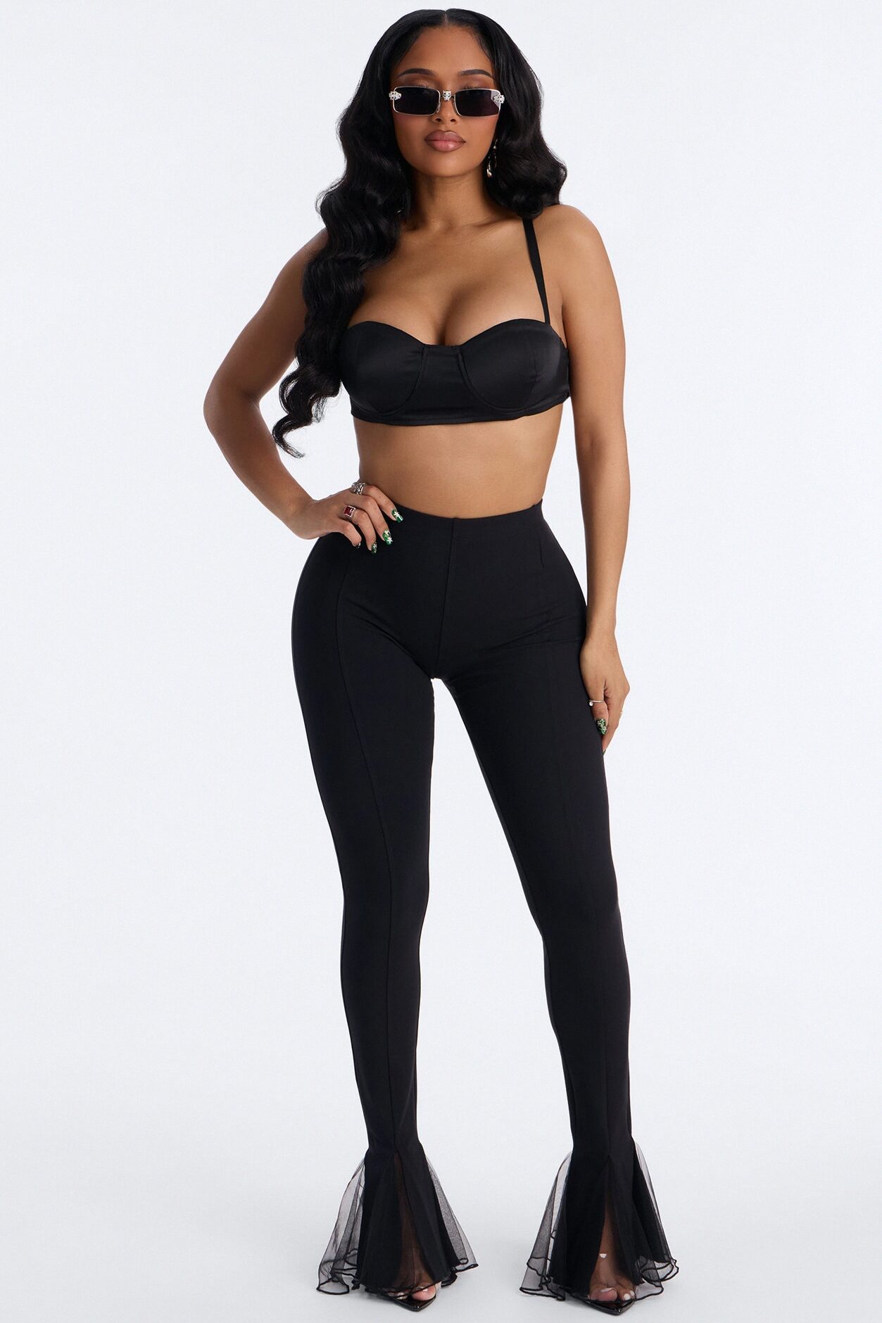 Its My Party Low Rise Flare Legging - Black