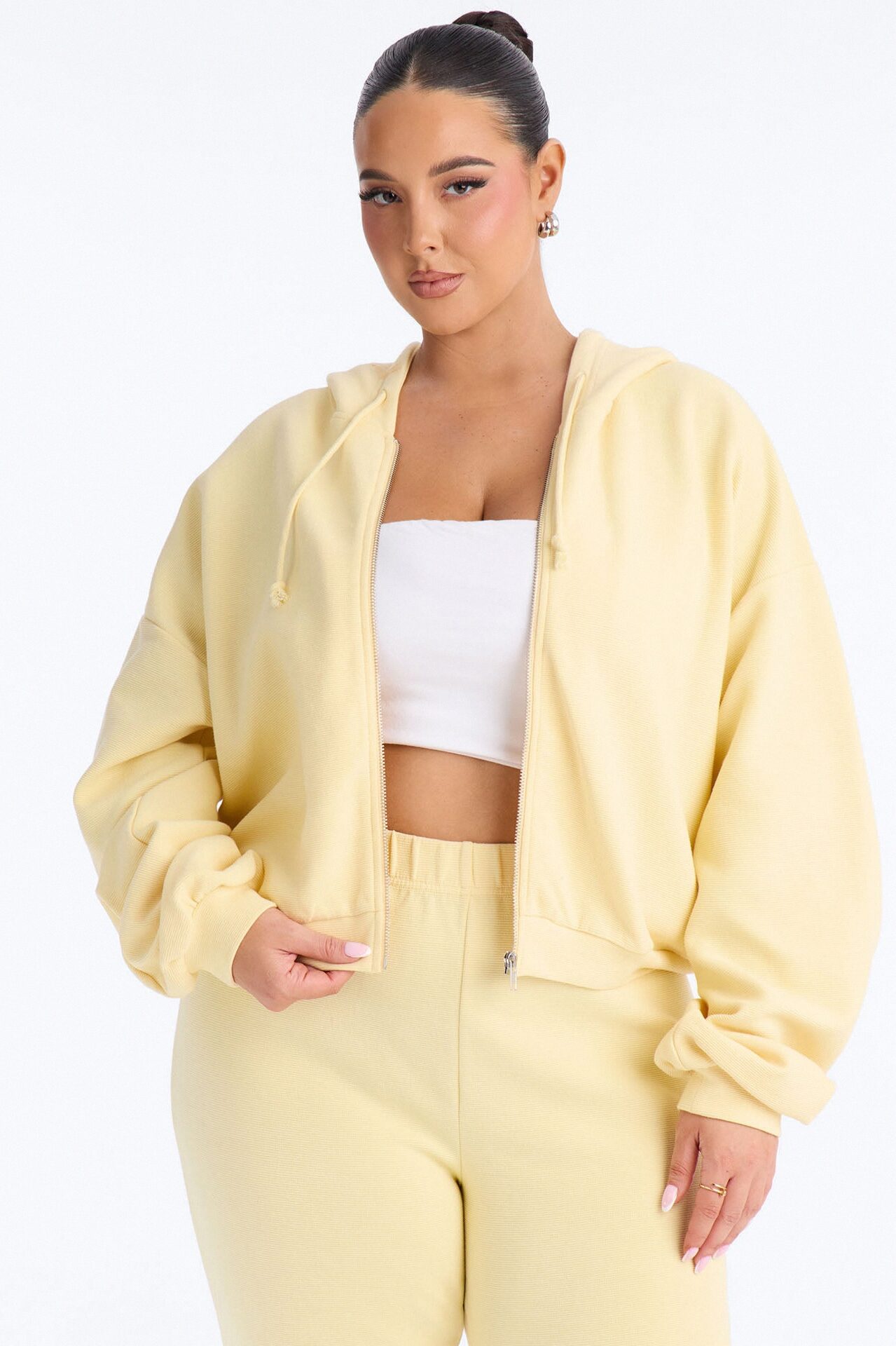 Casual Cutie Knit Capri Set - Yellow