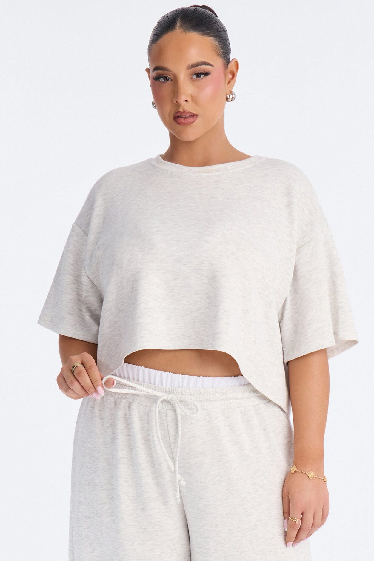 Strollin' Around Boxer Pant Set - Heather Grey