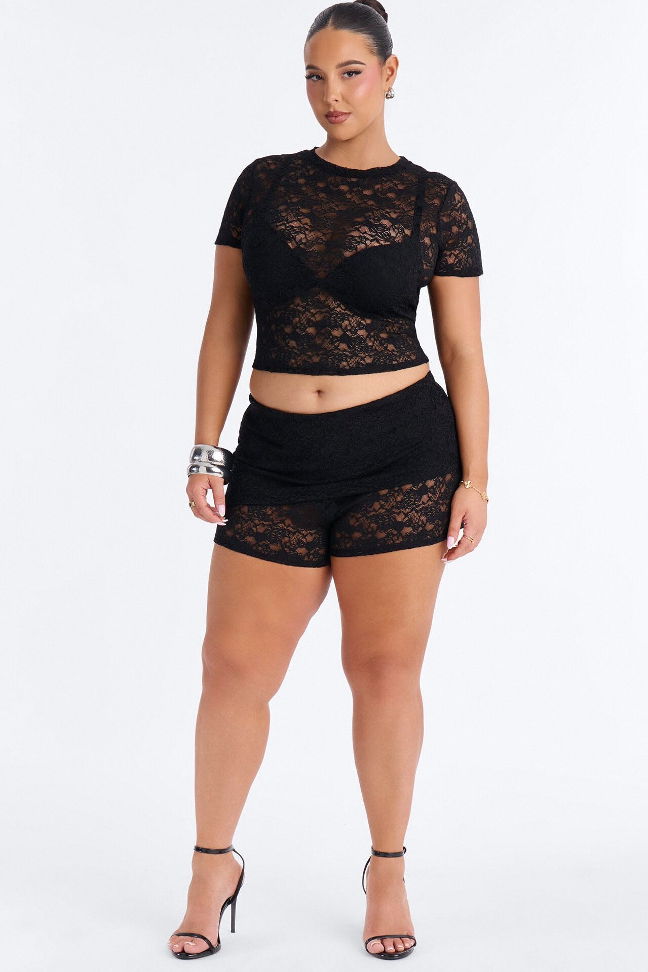 Ava Lace Short Set - Black