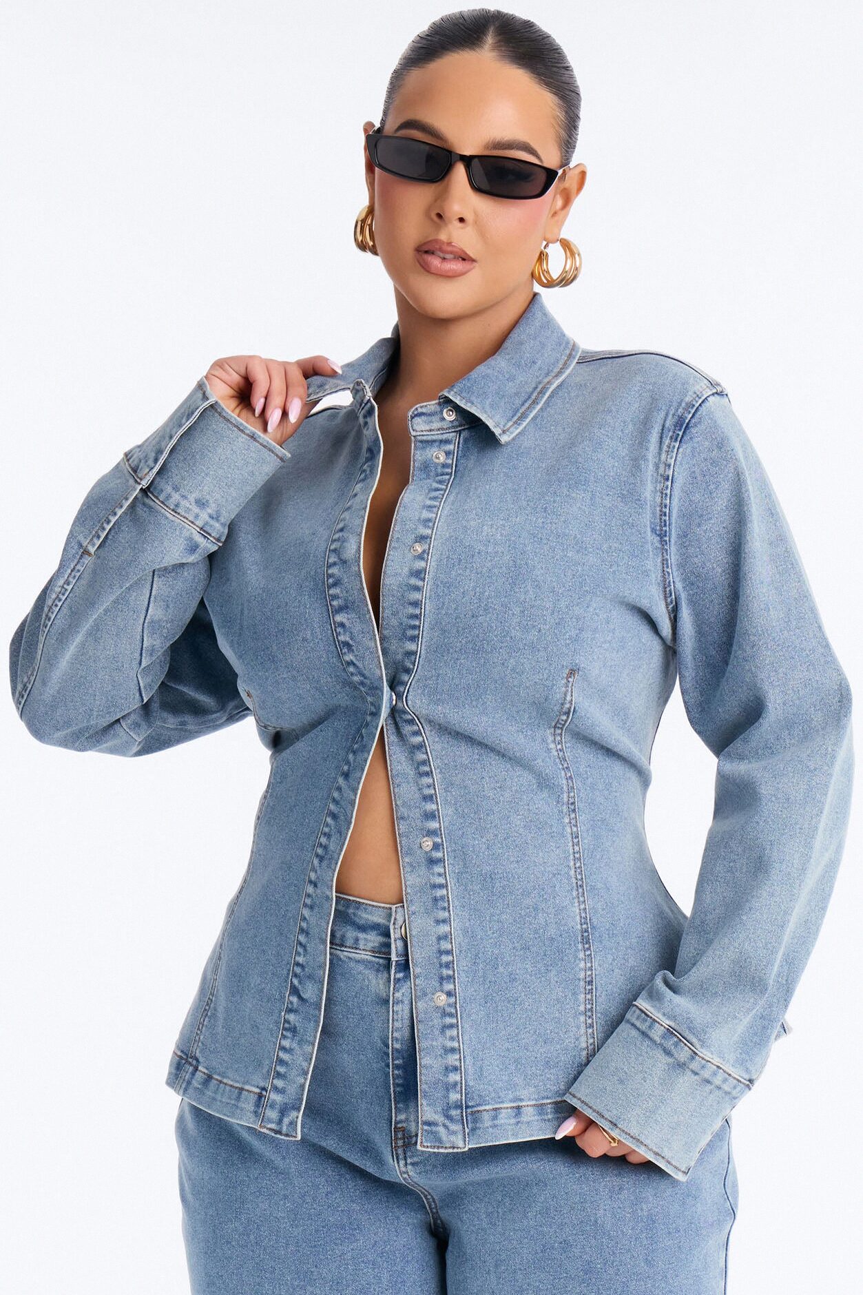 Drew Denim Pant Set - Medium Wash