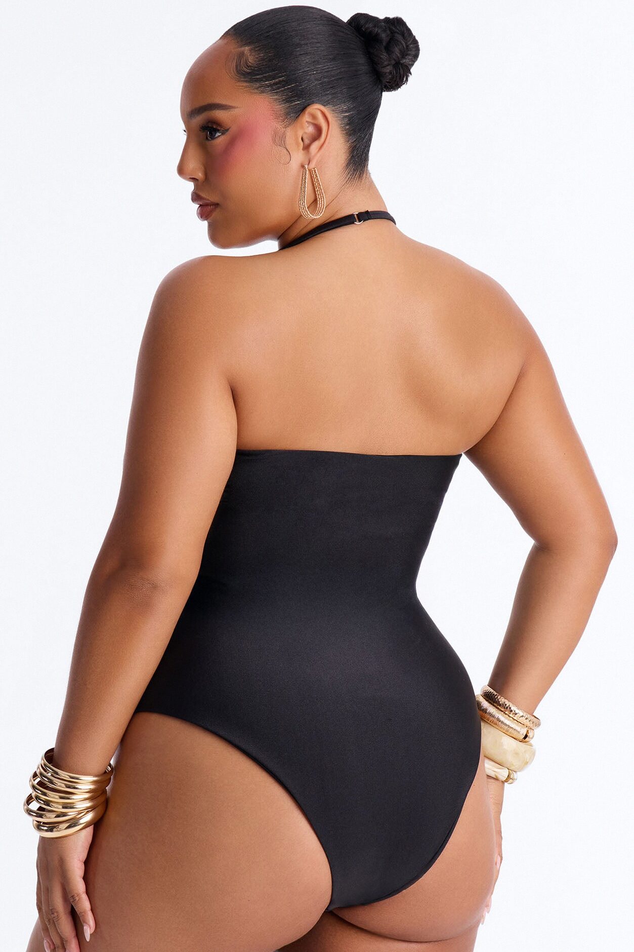 Palm Tree Perfection 1 Piece Swimsuit - Black
