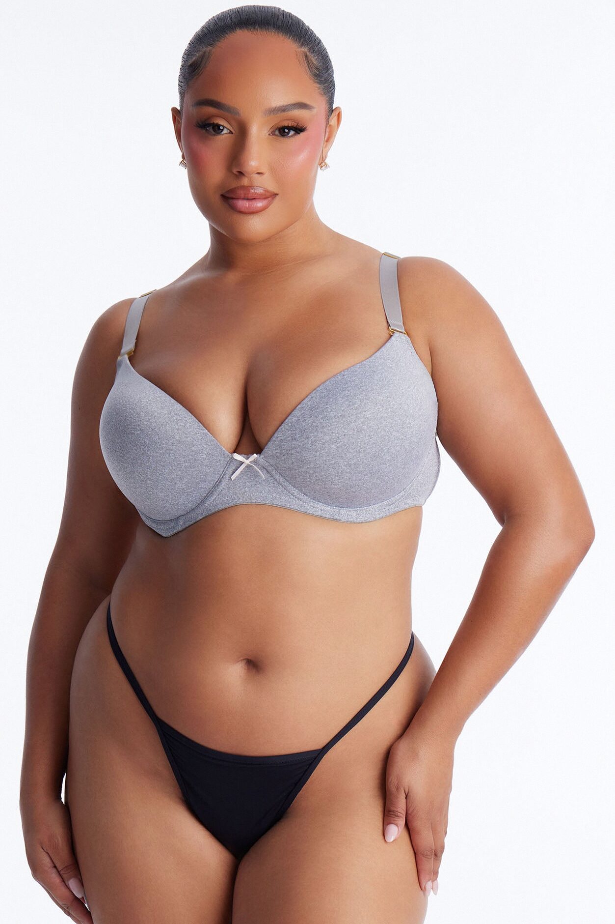 I Got You Push Up Tshirt Bra - Heather Grey