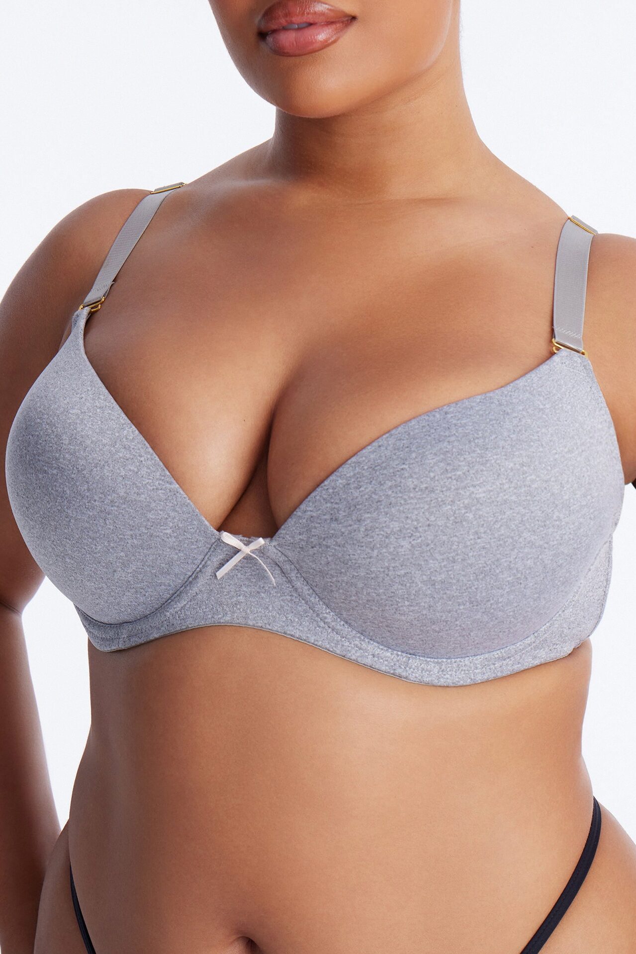 I Got You Push Up Tshirt Bra - Heather Grey