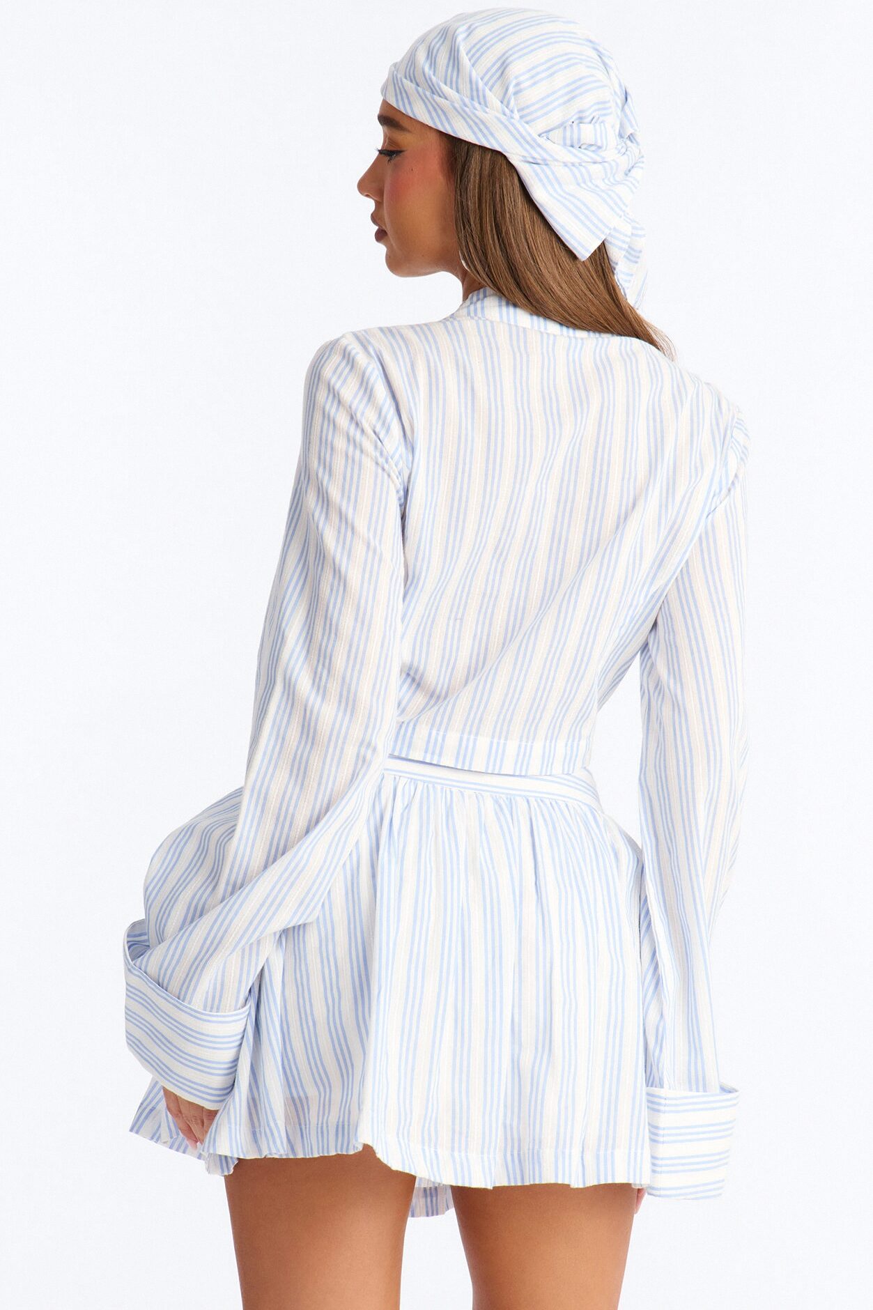 Adrianna Striped 3 Piece Mini Skirt Set - Blue/combo
