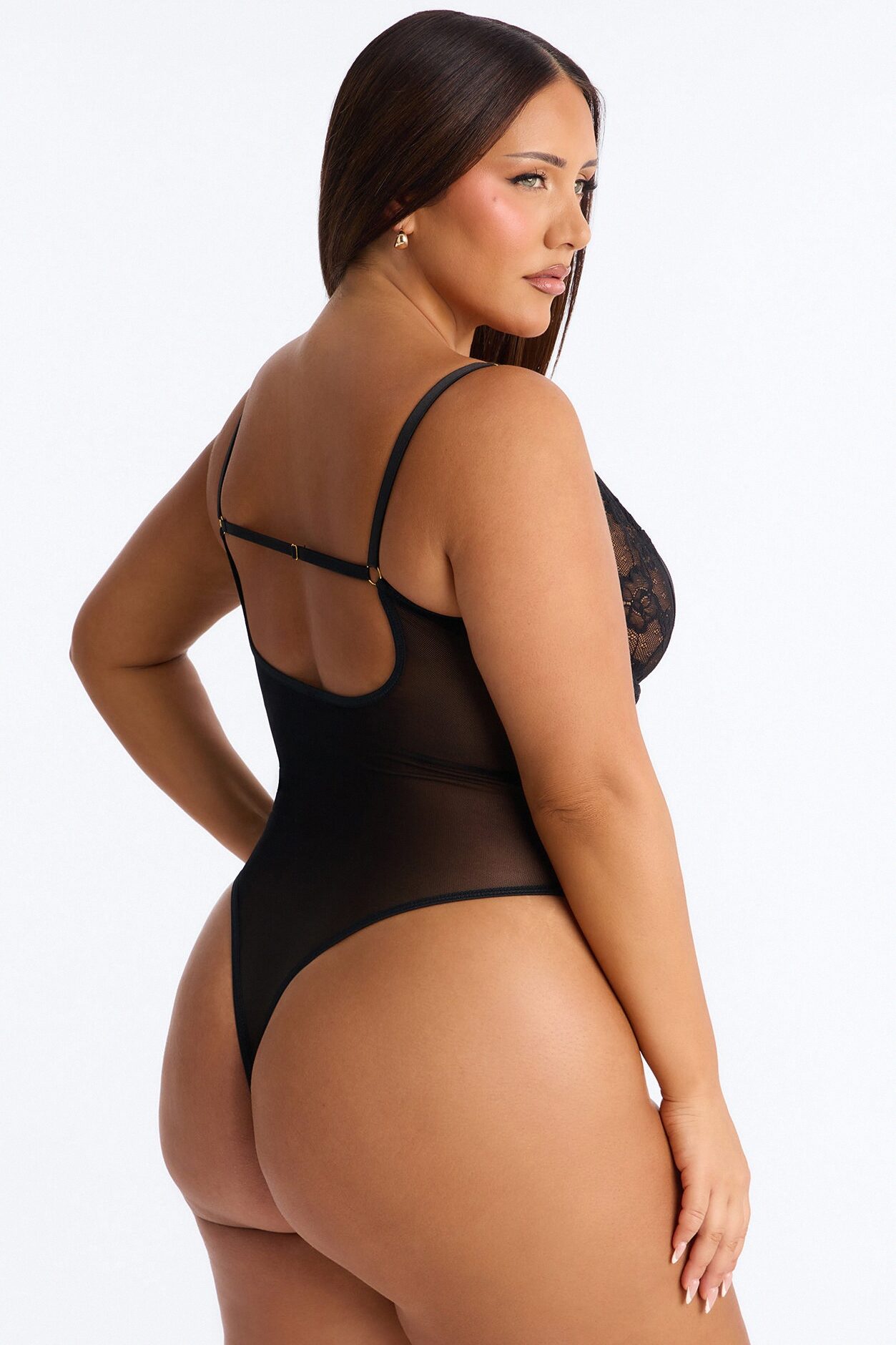 Keep Me Close Lace Boning Underwire Teddy - Black