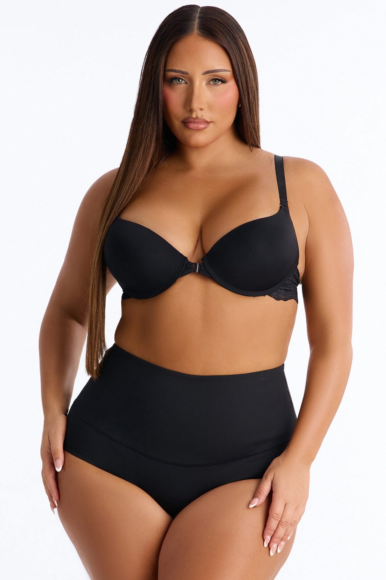 Mid Compression High Waist Shapewear Panty - Black