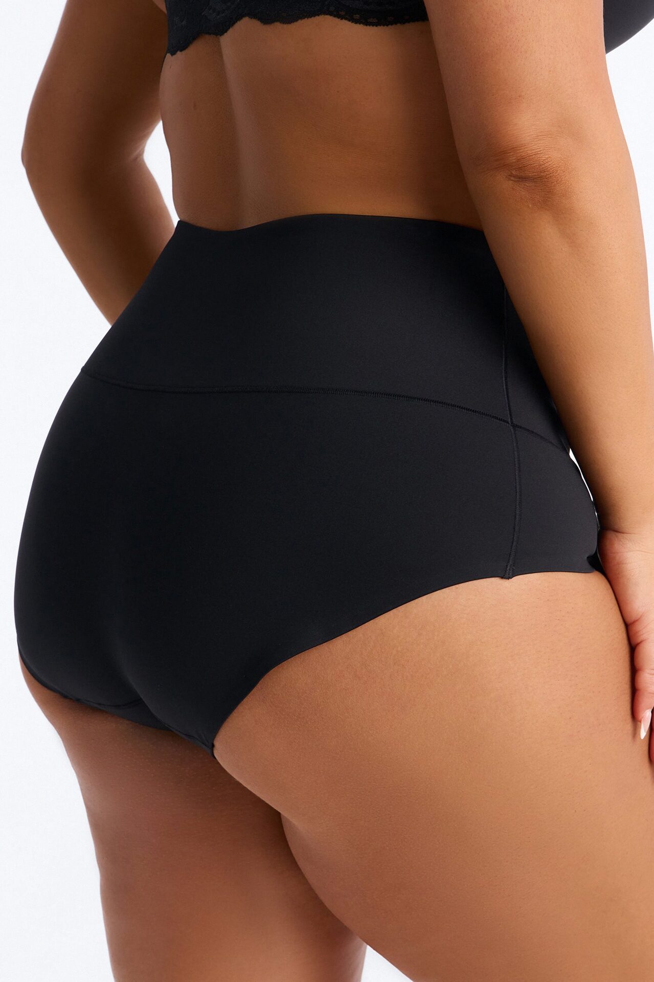 Mid Compression High Waist Shapewear Panty - Black