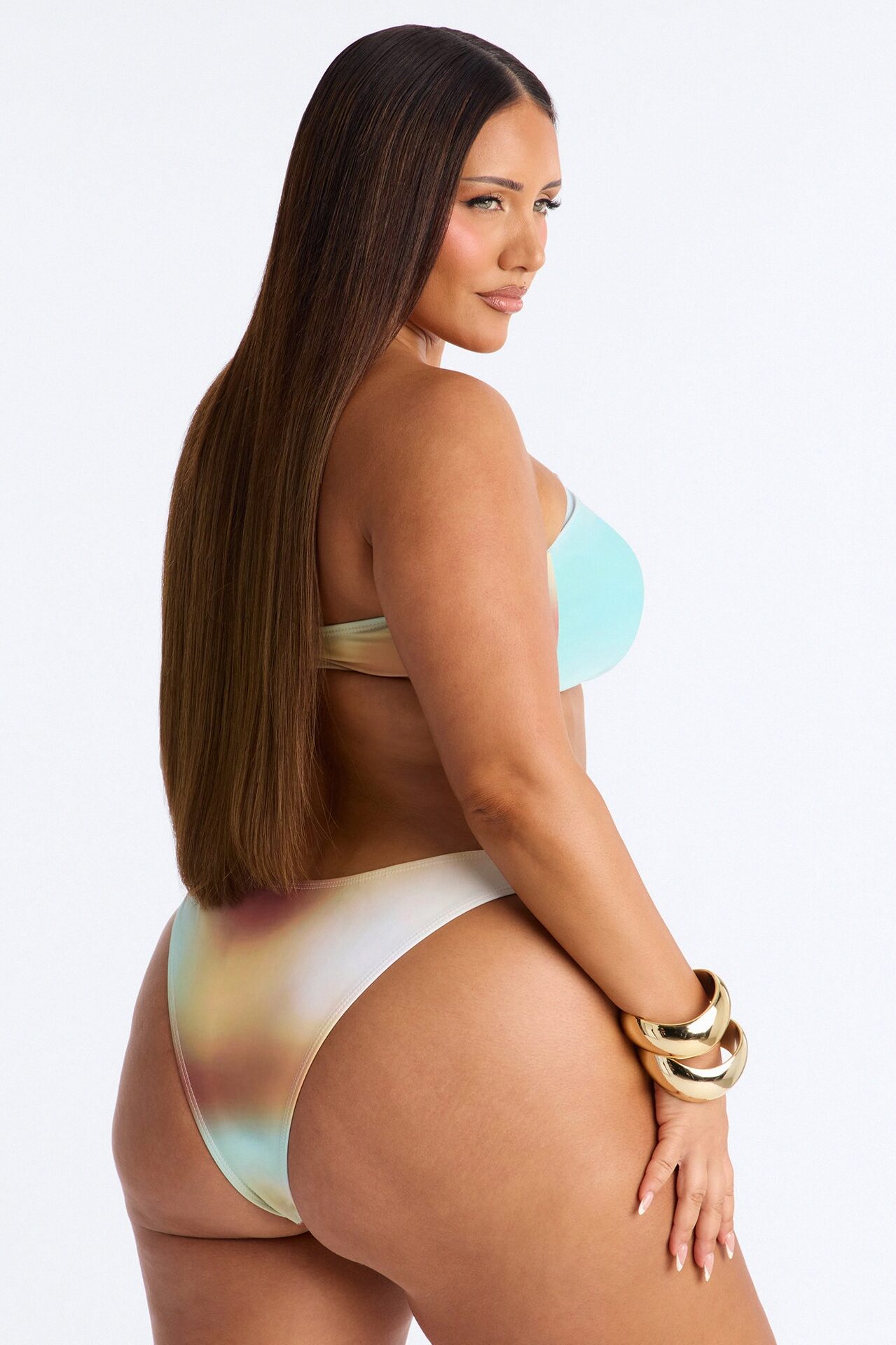 Summer Heat Bandeau Ruching 2 Piece Bikini - Mint/combo